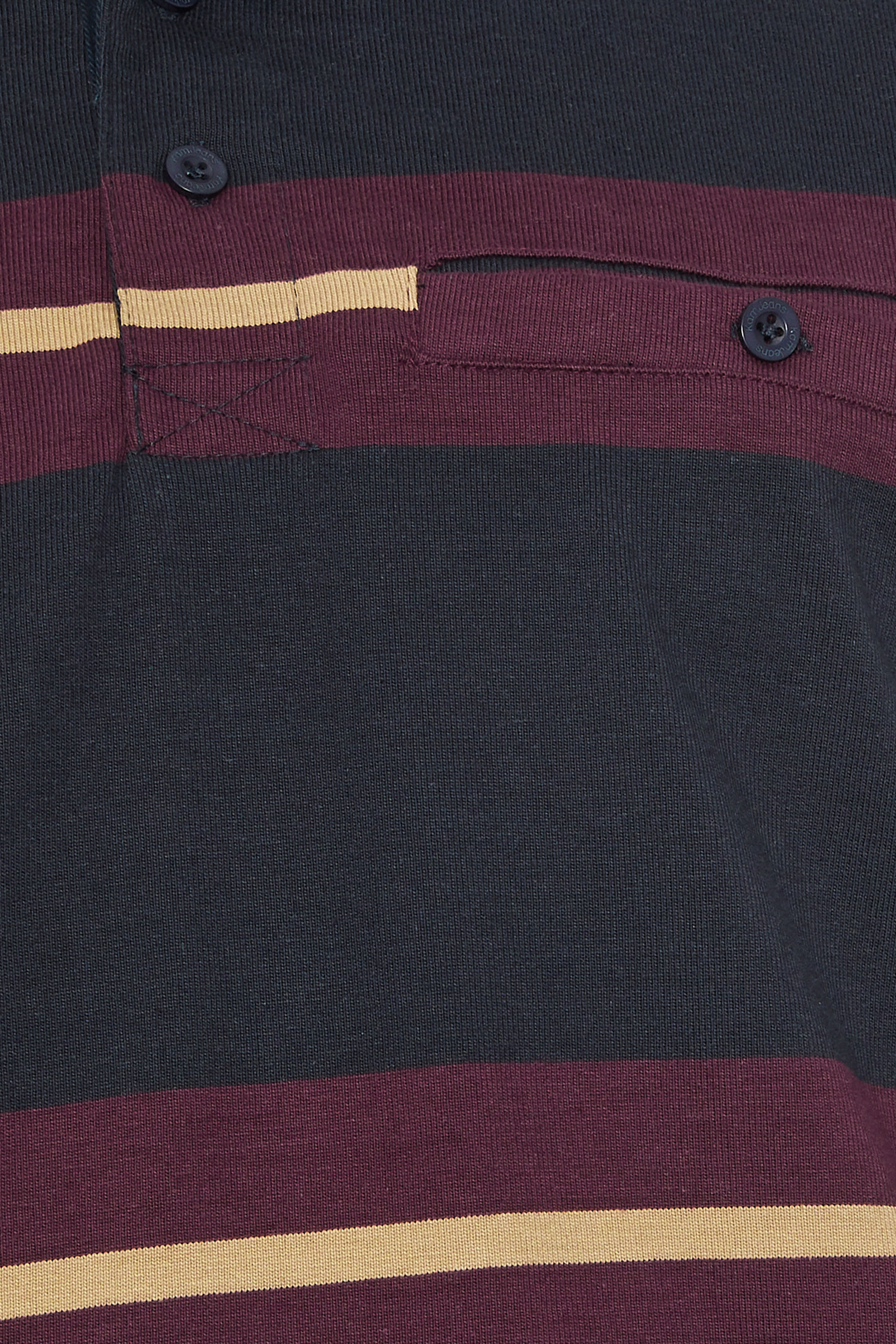 KAM Navy Blue Striped Short Sleeve Rugby Polo Shirt | BadRhino 3