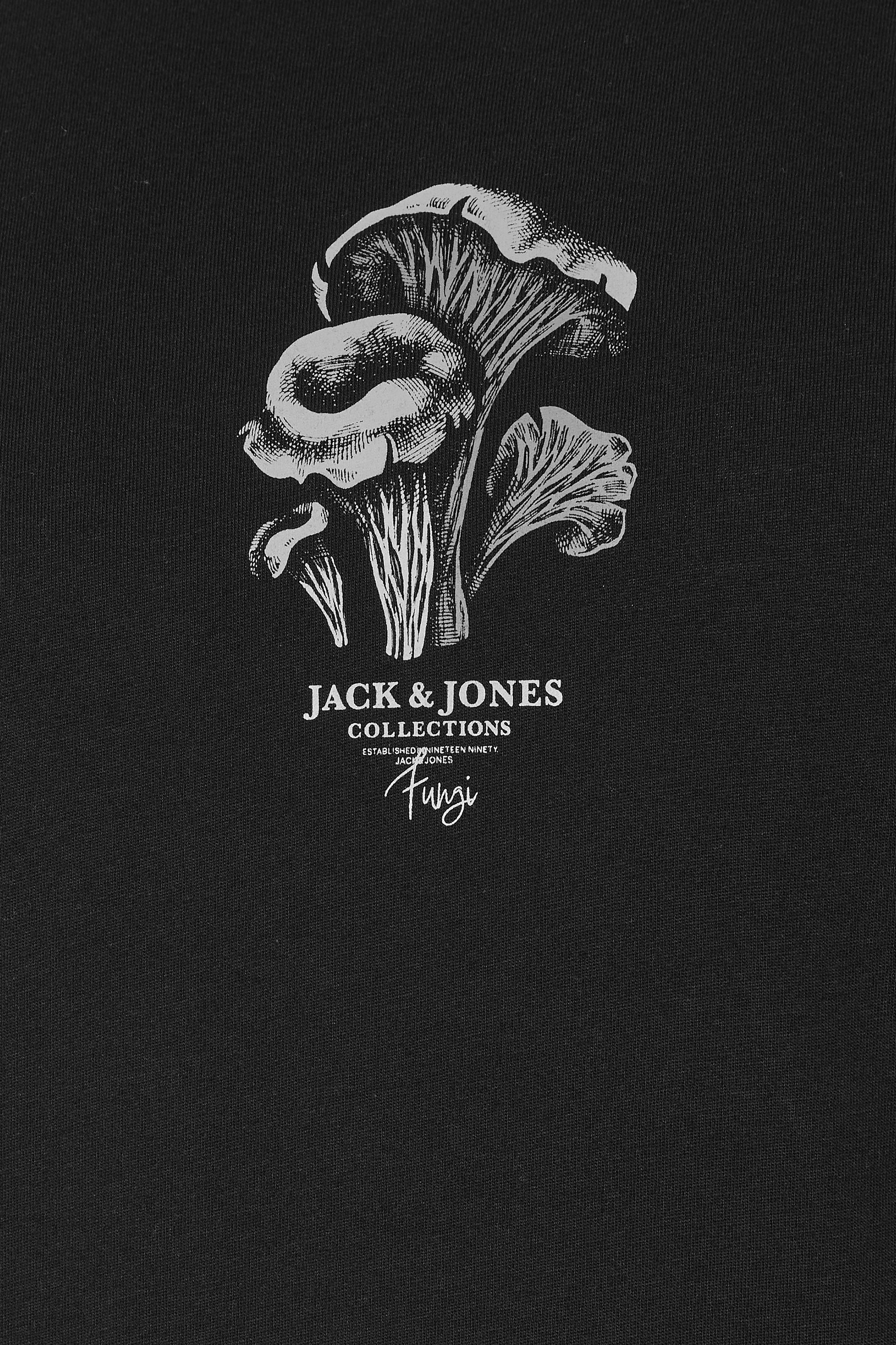 JACK & JONES Big & Tall Black Graphic T-Shirt | BadRhino 4