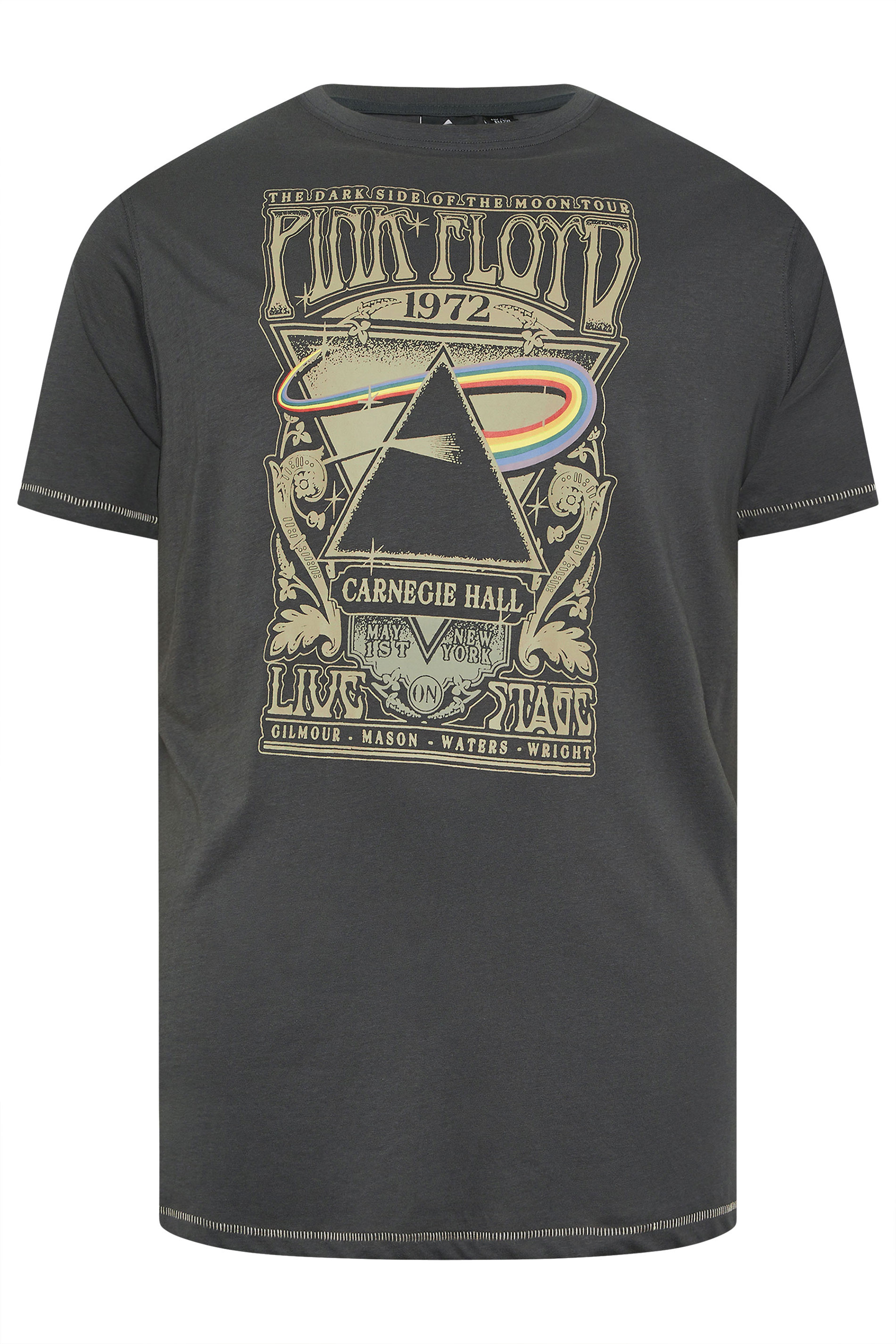 D555 Big & Tall Charcoal Grey 'Pink Floyd' T-Shirt | BadRhino 3