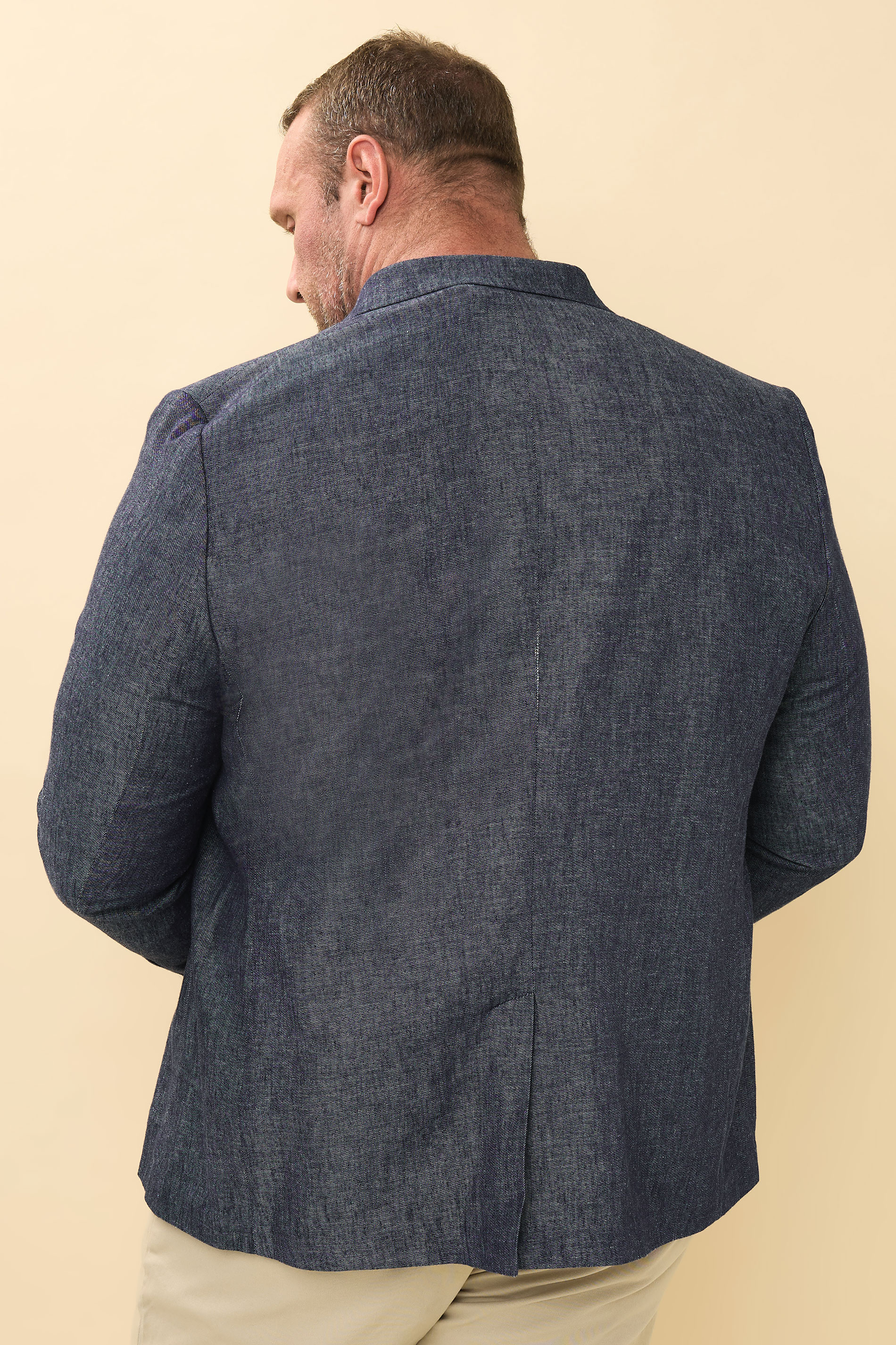 BadRhino Tailoring Big & Tall Blue Denim Chambray Suit Jacket | BadRhino 5