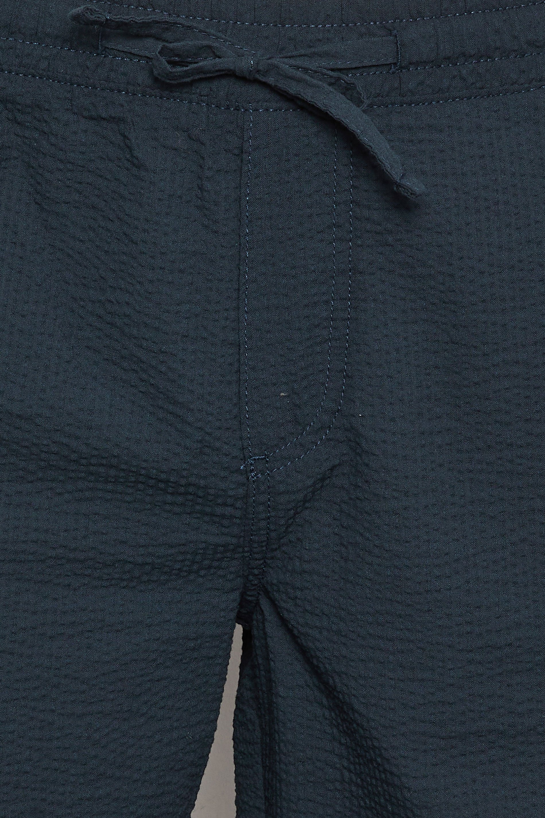 JACK & JONES Big & Tall Navy Blue Seersucker Jogger Shorts | BadRhino 5