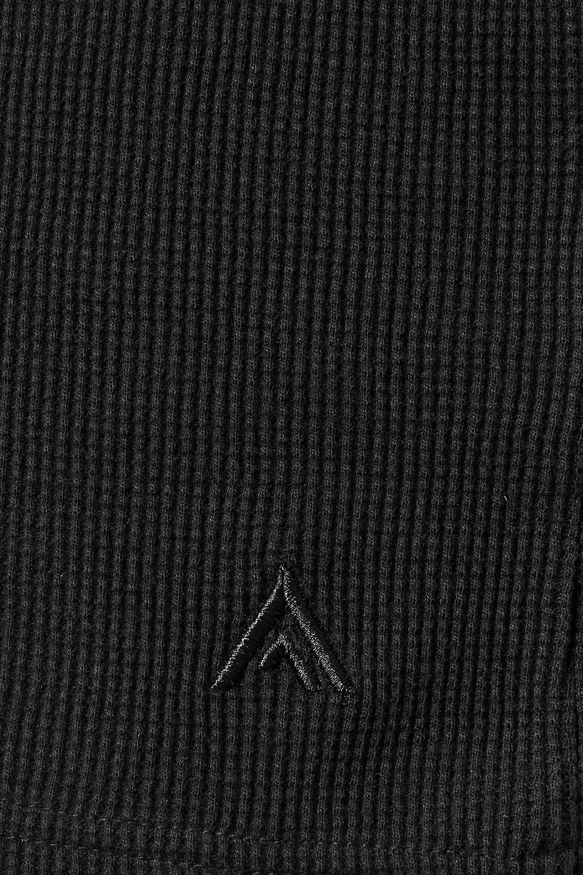 STUDIO A Big & Tall Black Waffle Textured T-Shirt | BadRhino 2