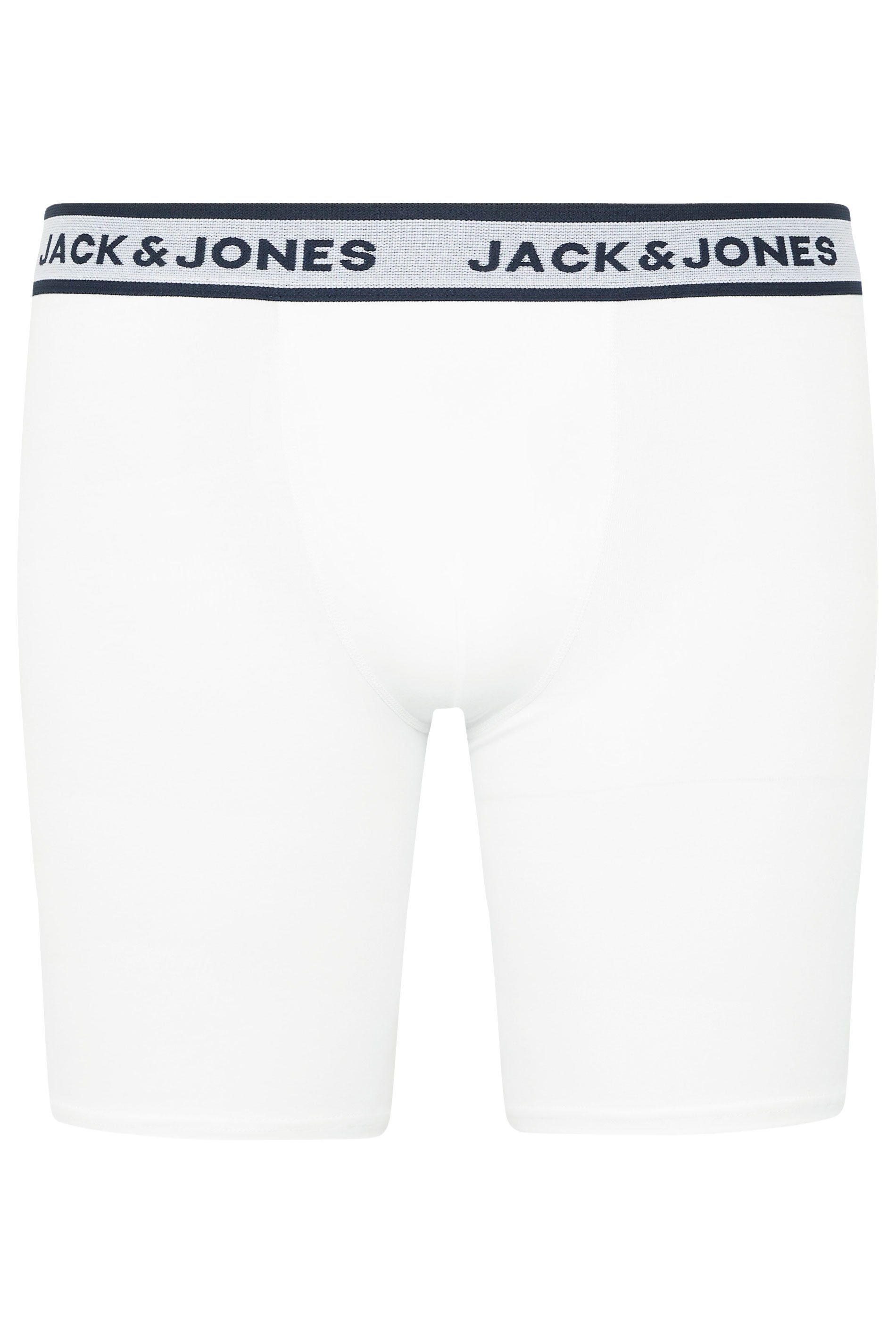 JACK & JONES Big & Tall 3 Pack White/Grey/Navy Blue Boxers | BadRhino 6