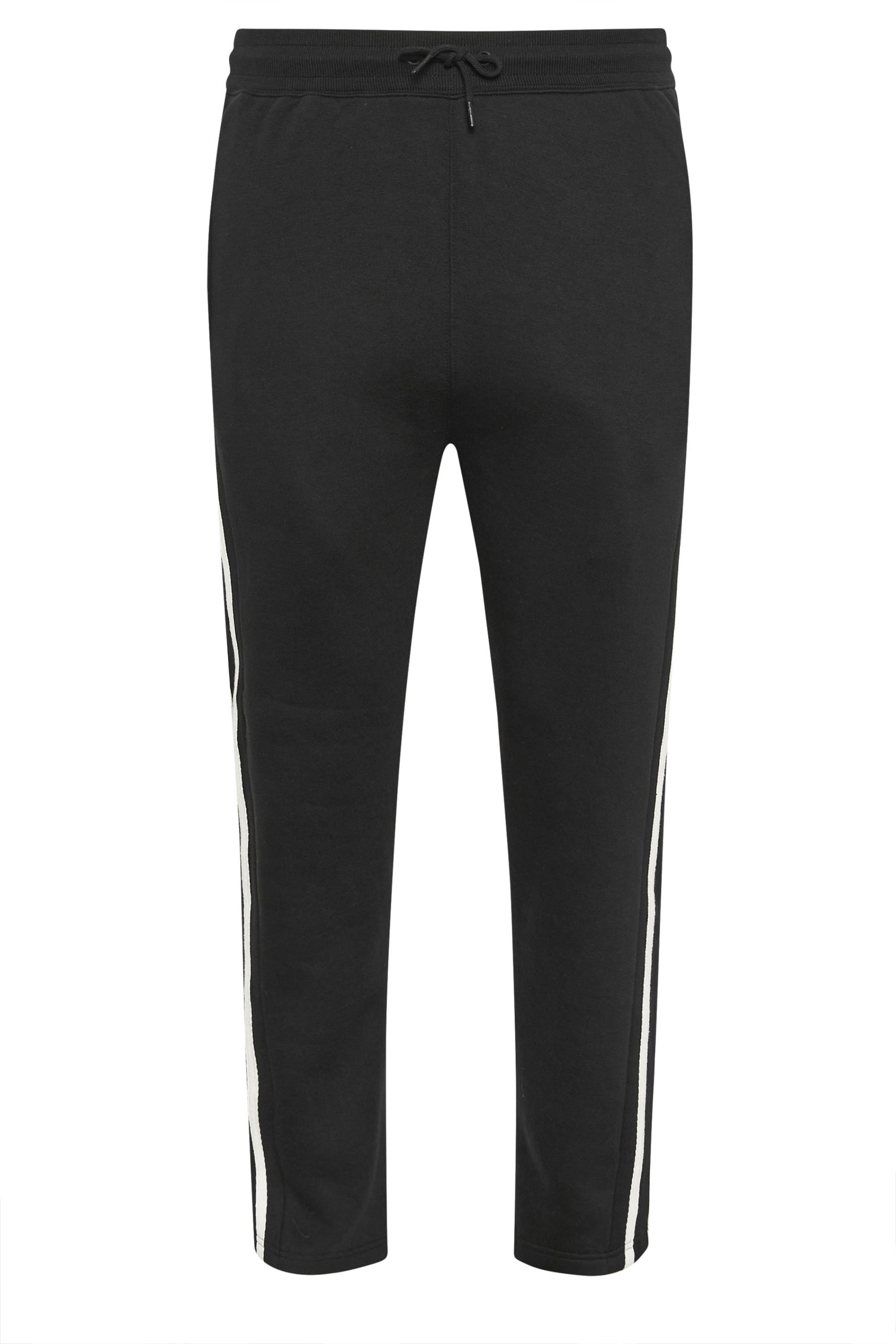BadRhino Big & Tall Black Side Stripe Open Hem Joggers | BadRhino 1