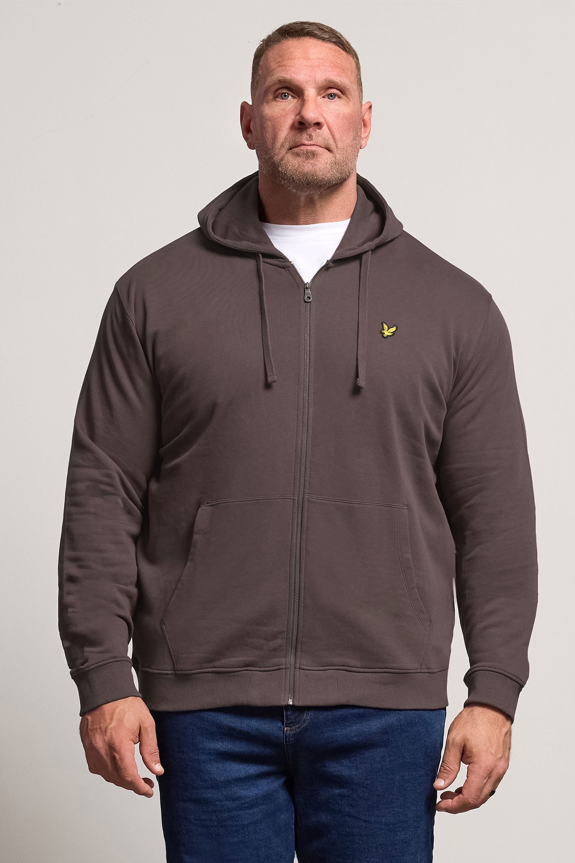 LYLE & SCOTT Big & Tall Brown Zip Through Hoodie | BadRhino 1