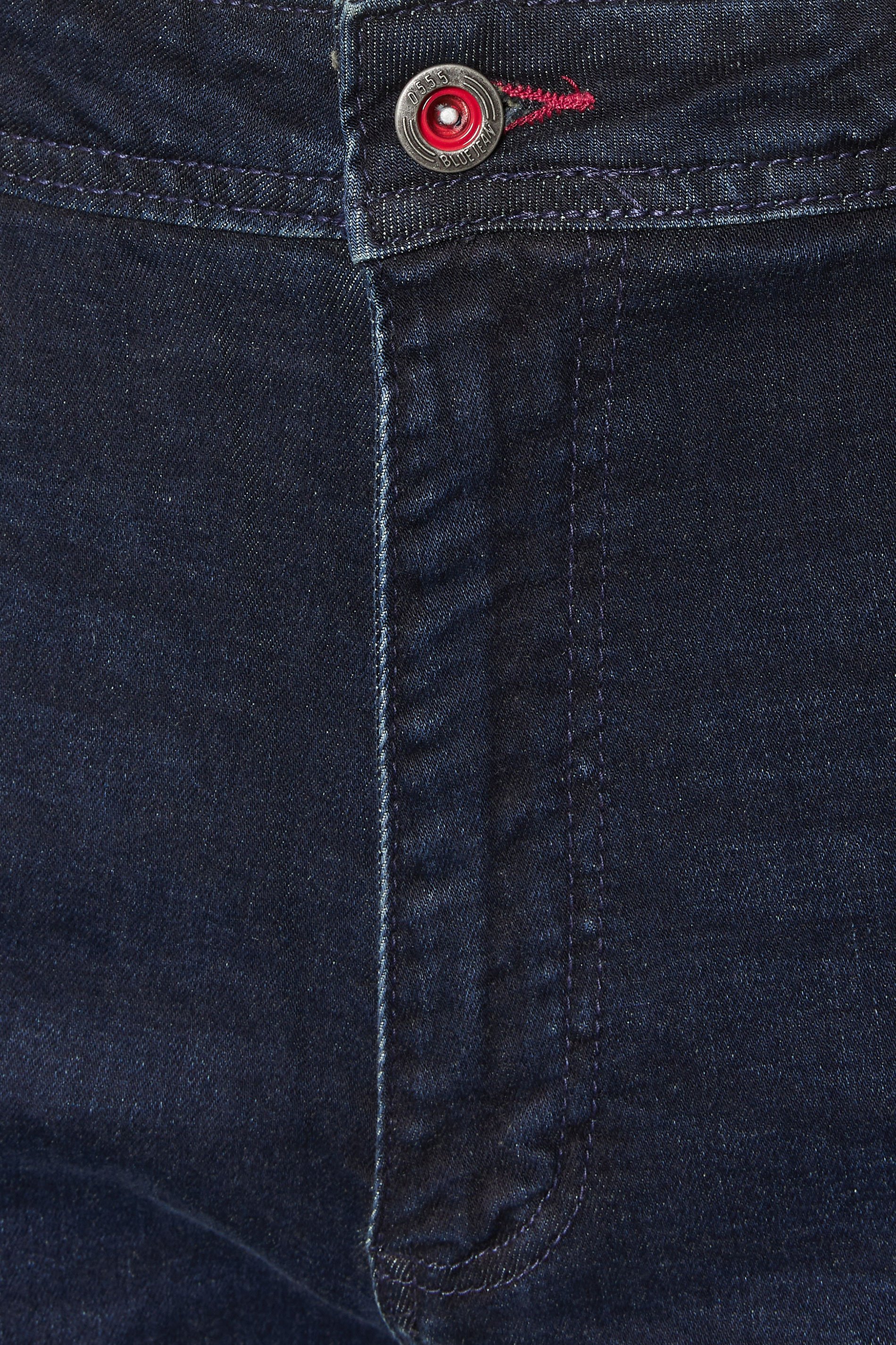 D555 Big & Tall Blue Black Tapered Stretch Jeans | BadRhino 3