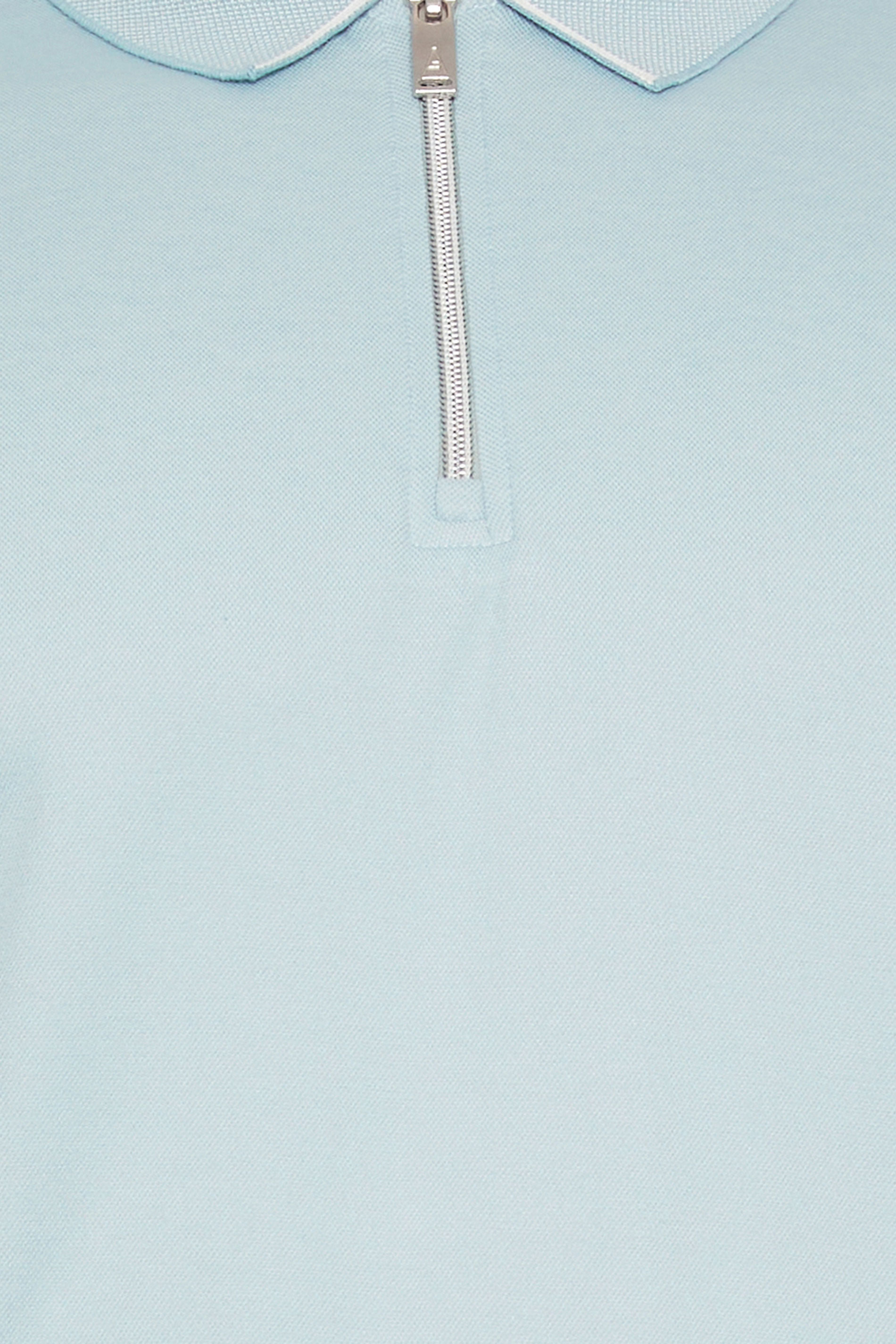 STUDIO A Big & Tall Blue Zip Neck Polo Shirt | BadRhino 4