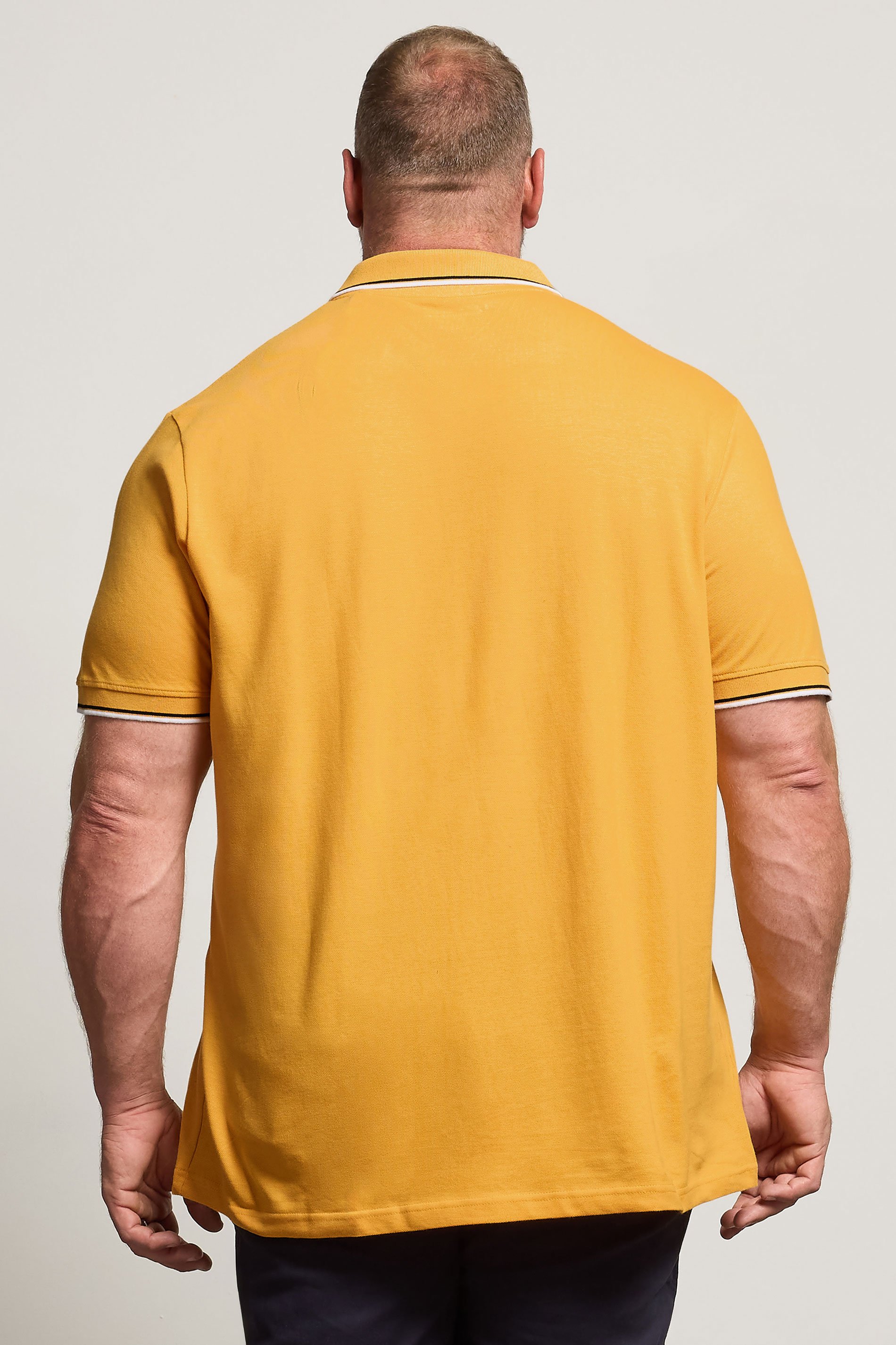 BadRhino Big & Tall Yellow Tipped Polo Shirt | BadRhino 3