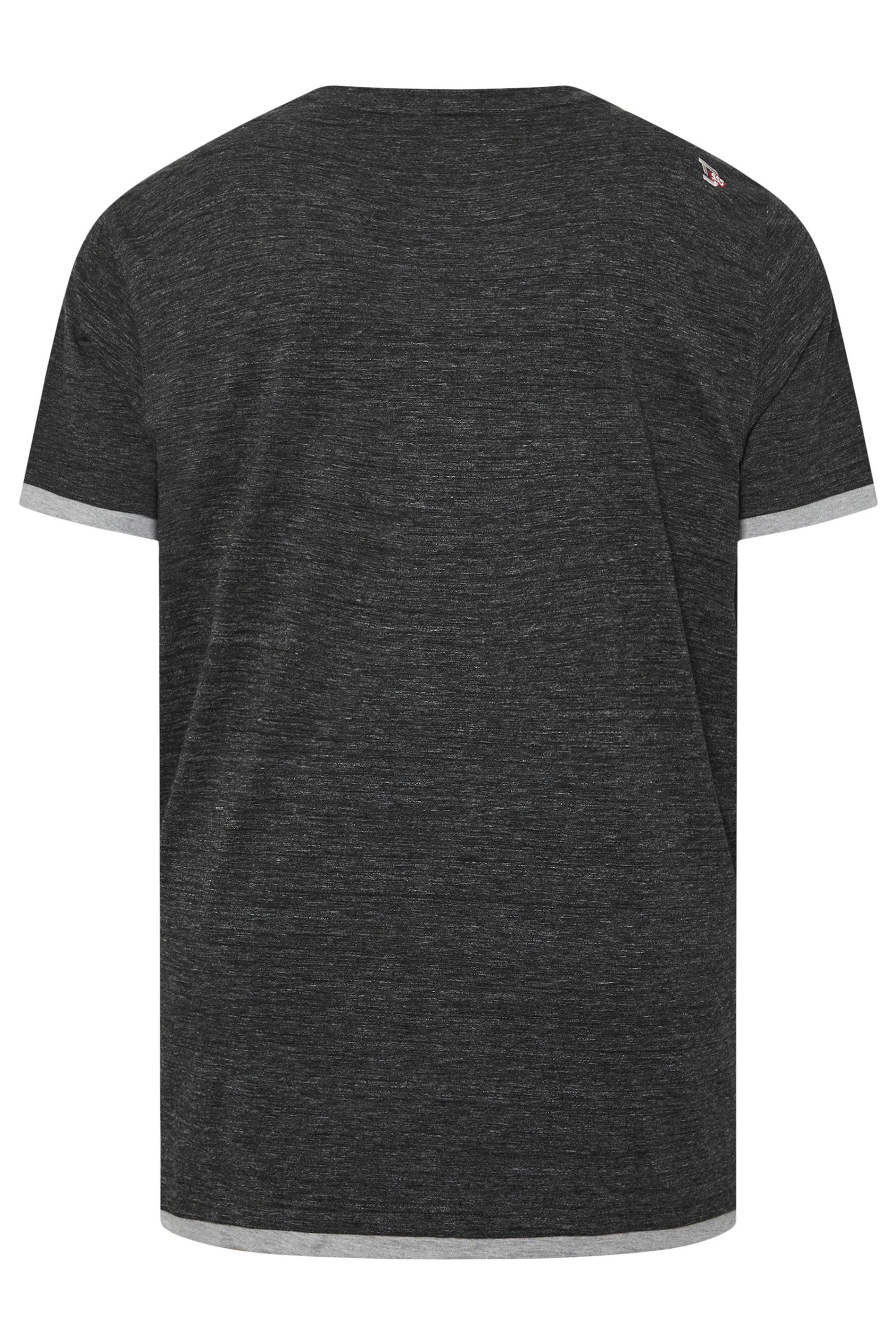 D555 Big & Tall Black Skull Print T-shirt | BadRhino 4