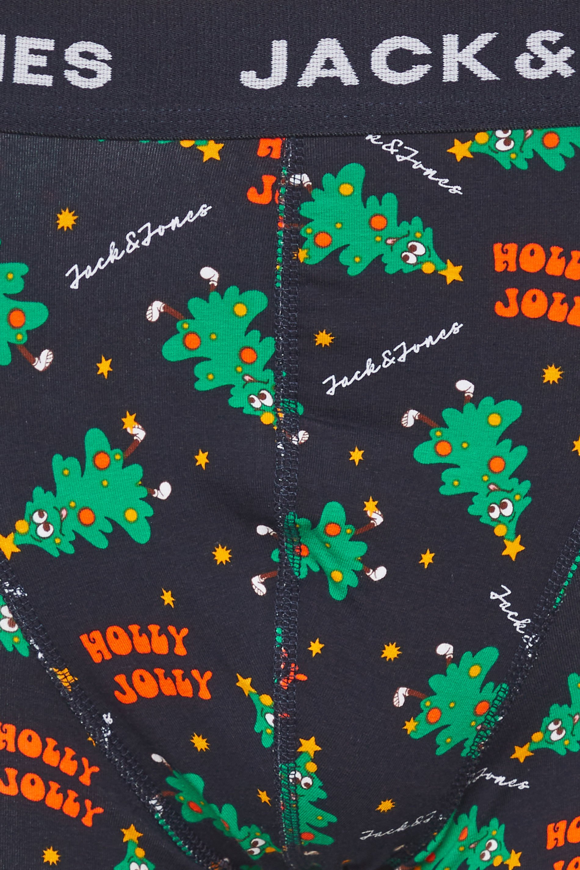 JACK & JONES 3 PACK Black 'Holly Jolly' Boxers | BadRhino 7