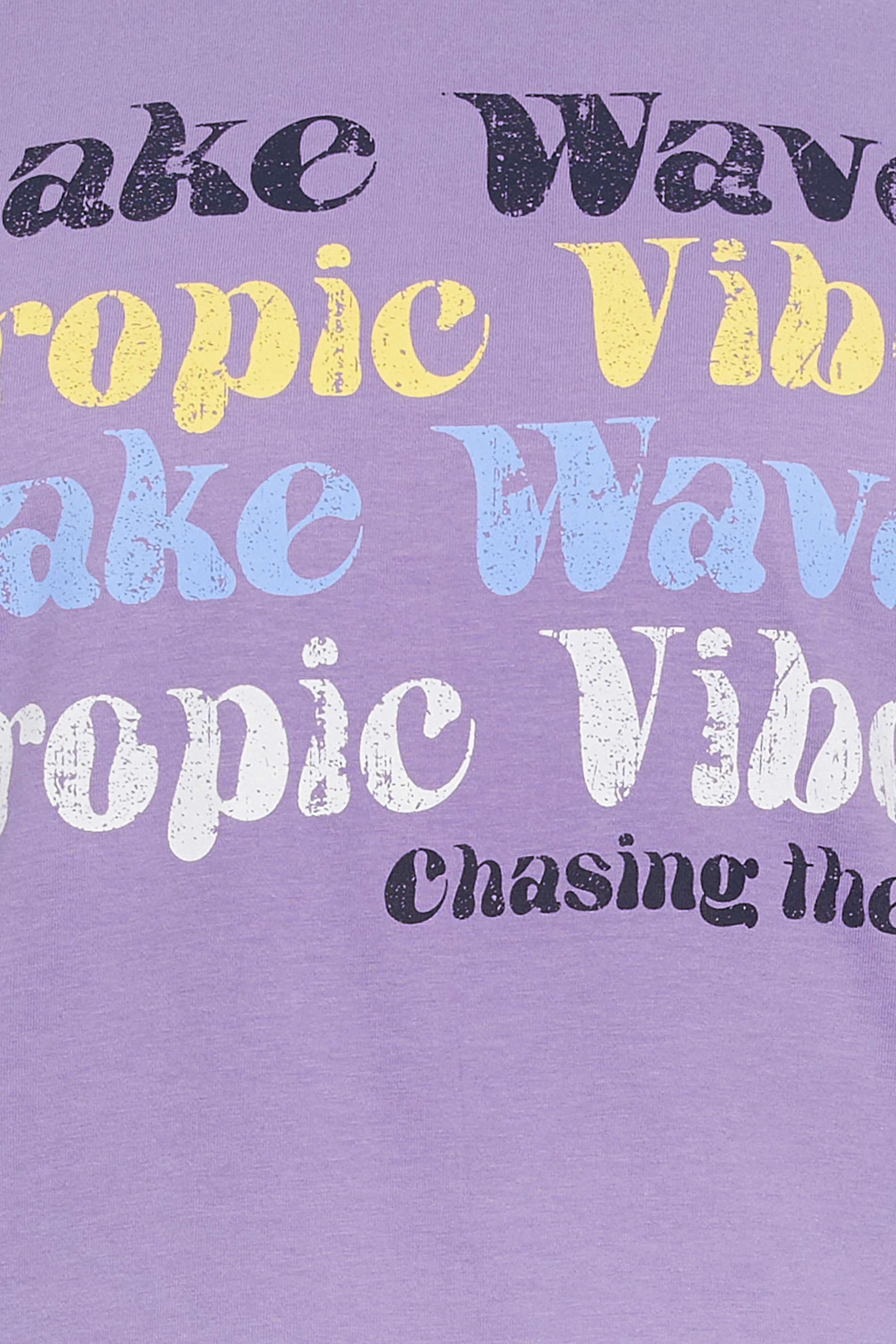 BadRhino Big & Tall Purple 'Make Waves' Slogan T-Shirt | BadRhino 3