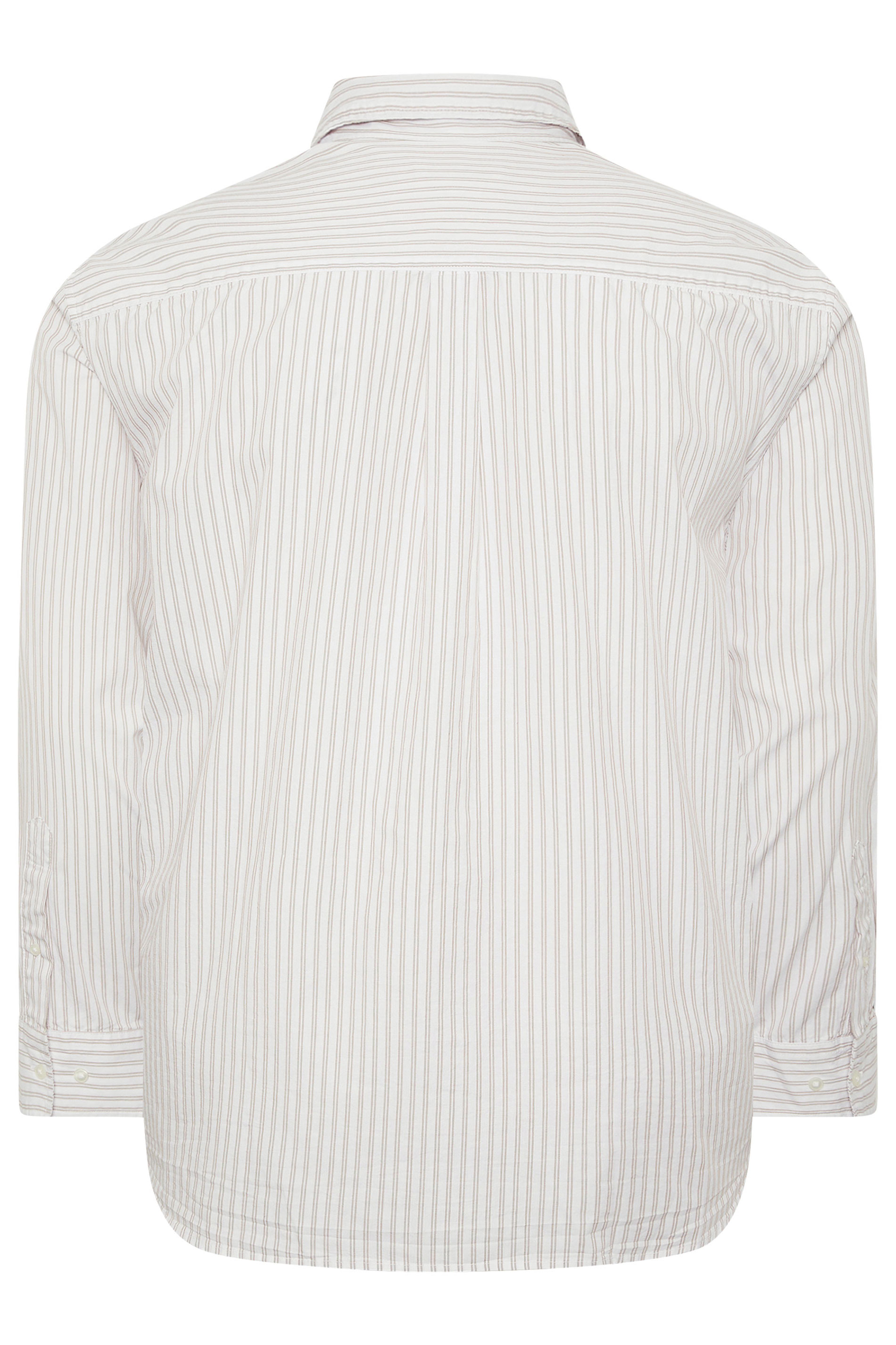 JACK & JONES Big & Tall White & Green Striped Poplin Shirt | BadRhino 2
