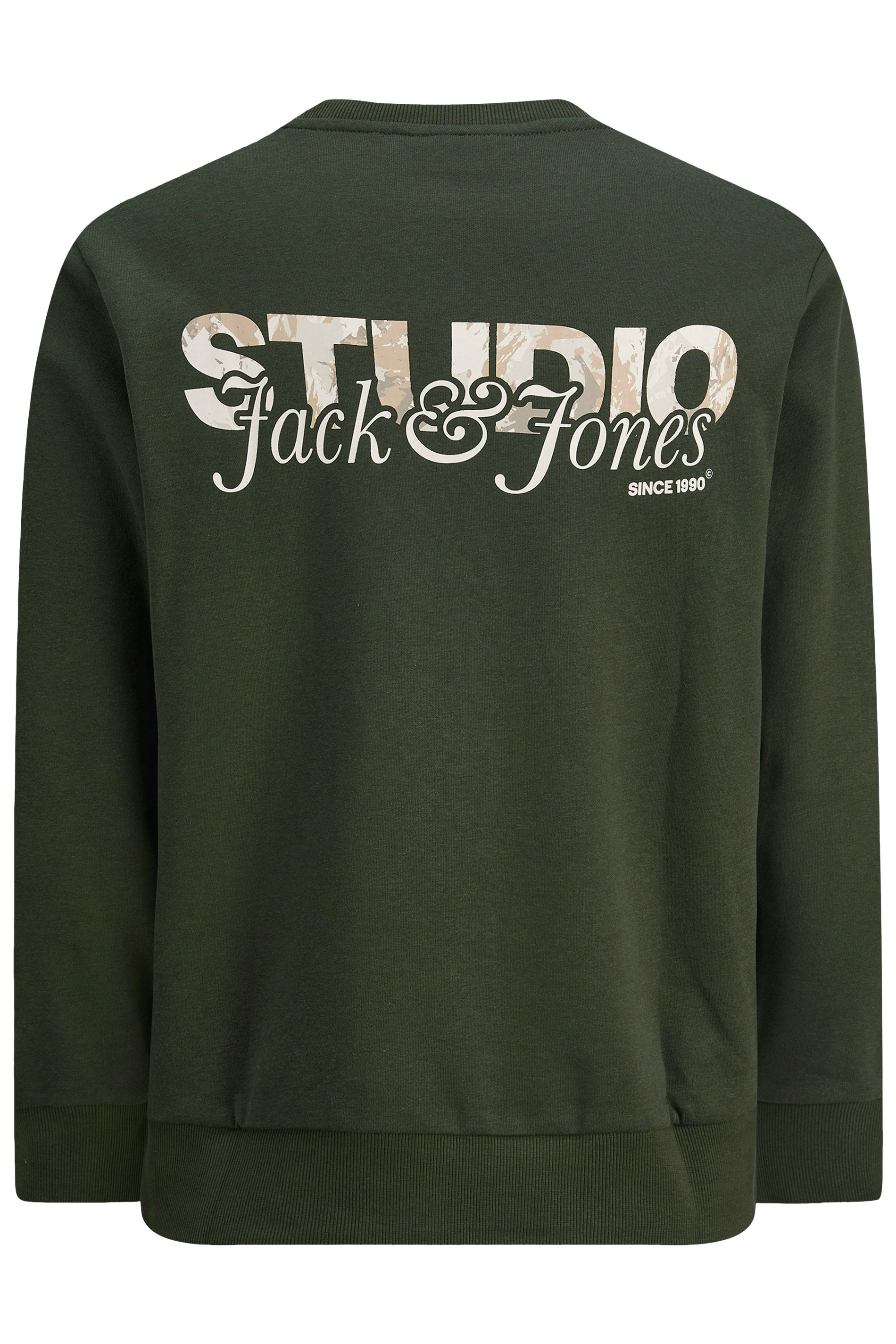 JACK & JONES Big & Tall Duffle Bag Green Crew Neck Sweatshirt | BadRhino 5