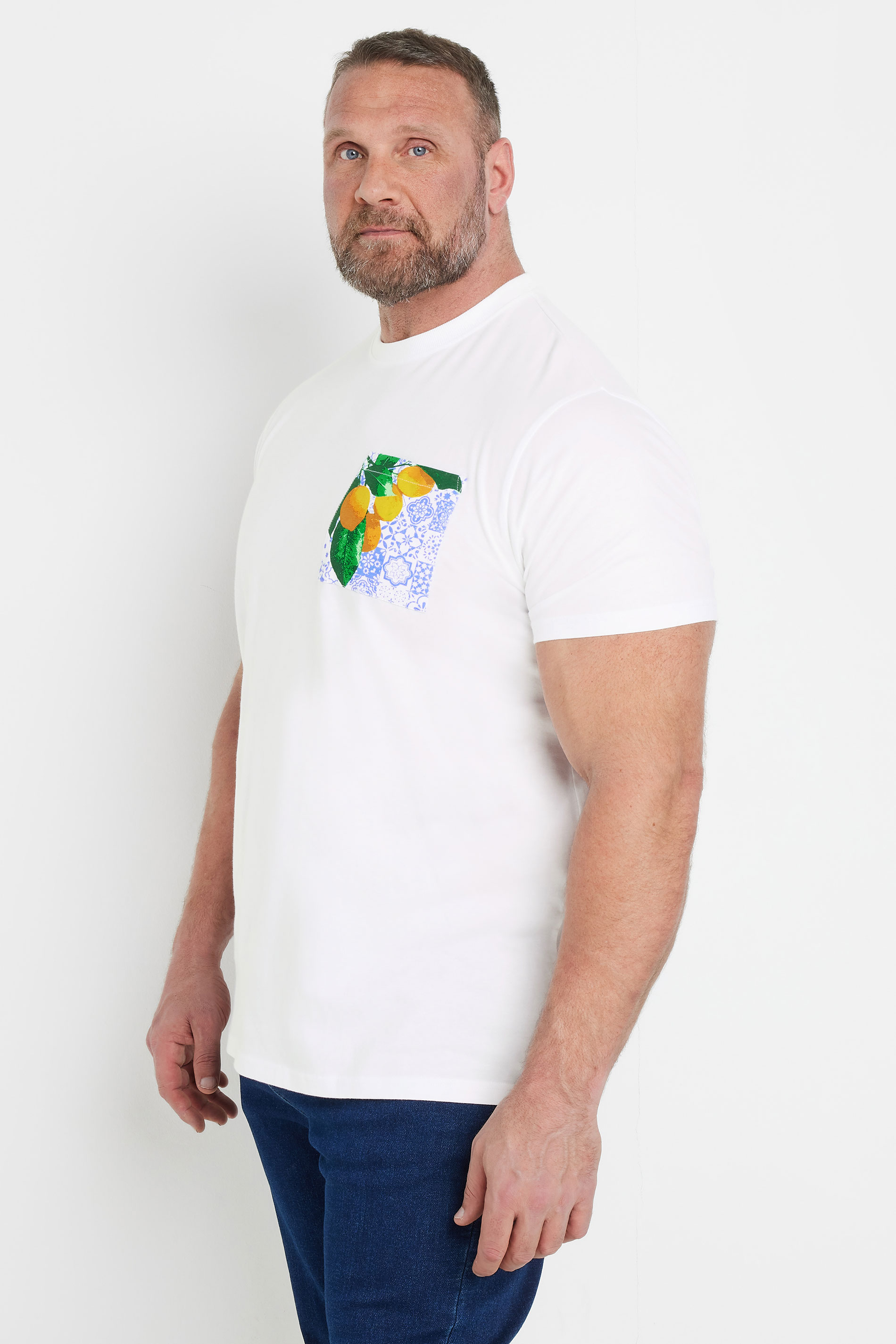 BadRhino Big & Tall White Lemon Graphic T-Shirt | BadRhino 5