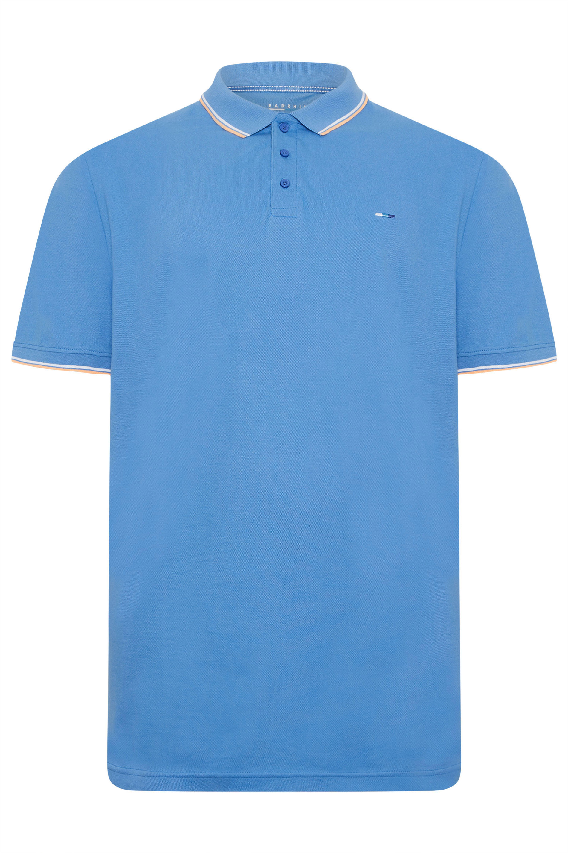BadRhino Big & Tall 2 PACK Pink & Marina Blue Tipped Polo Shirts | BadRhino 8