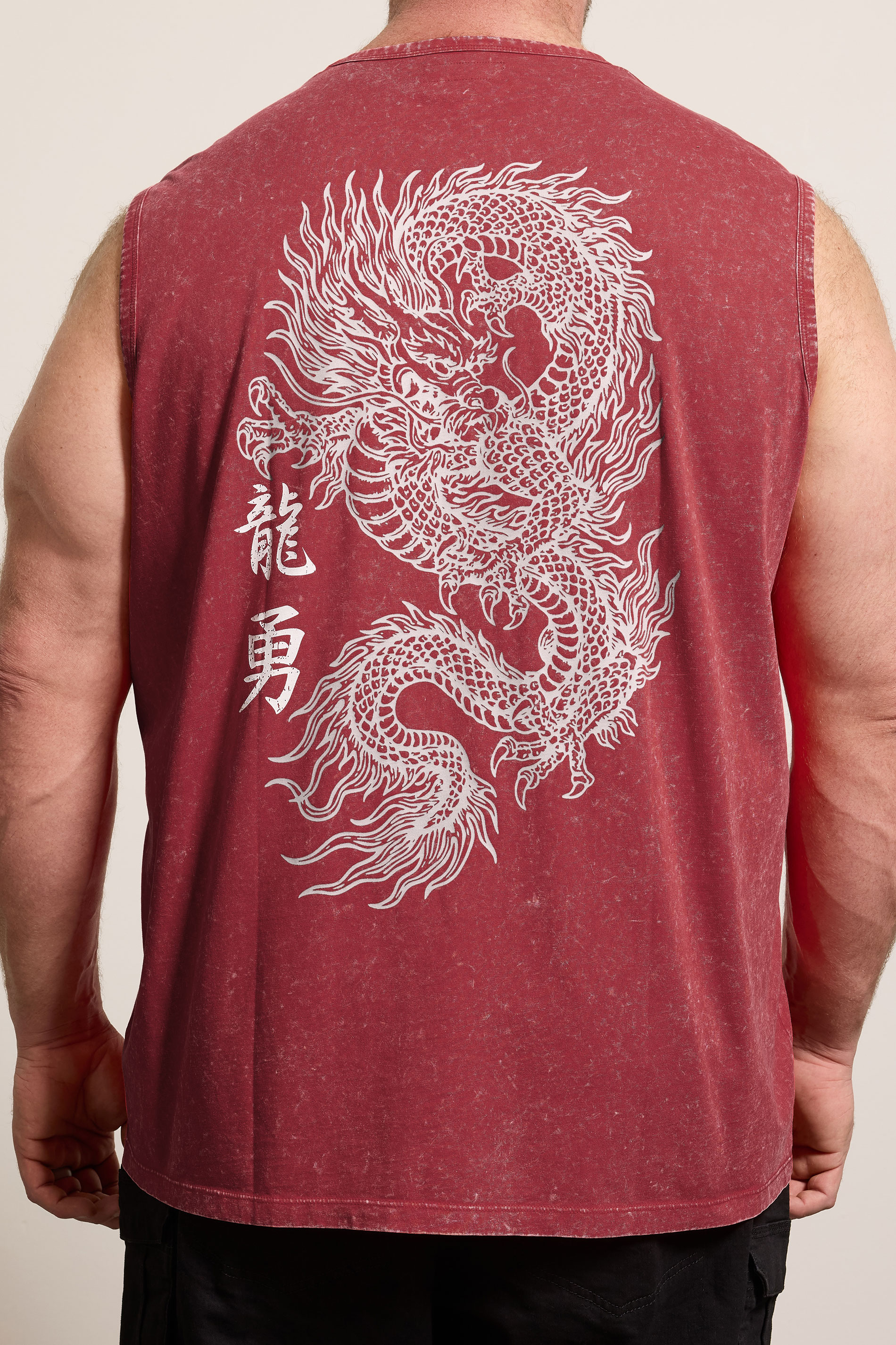 BadRhino Big & Tall Red Acid Wash Graphic Vest | BadRhino 4