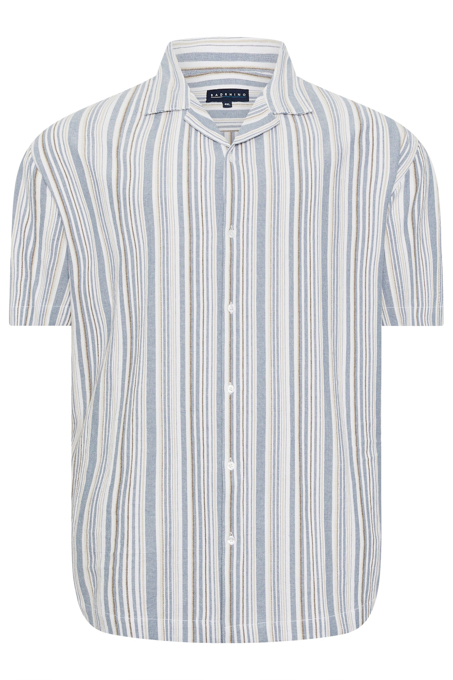 BadRhino Big & Tall White & Blue Stripe Shirt | BadRhino 7