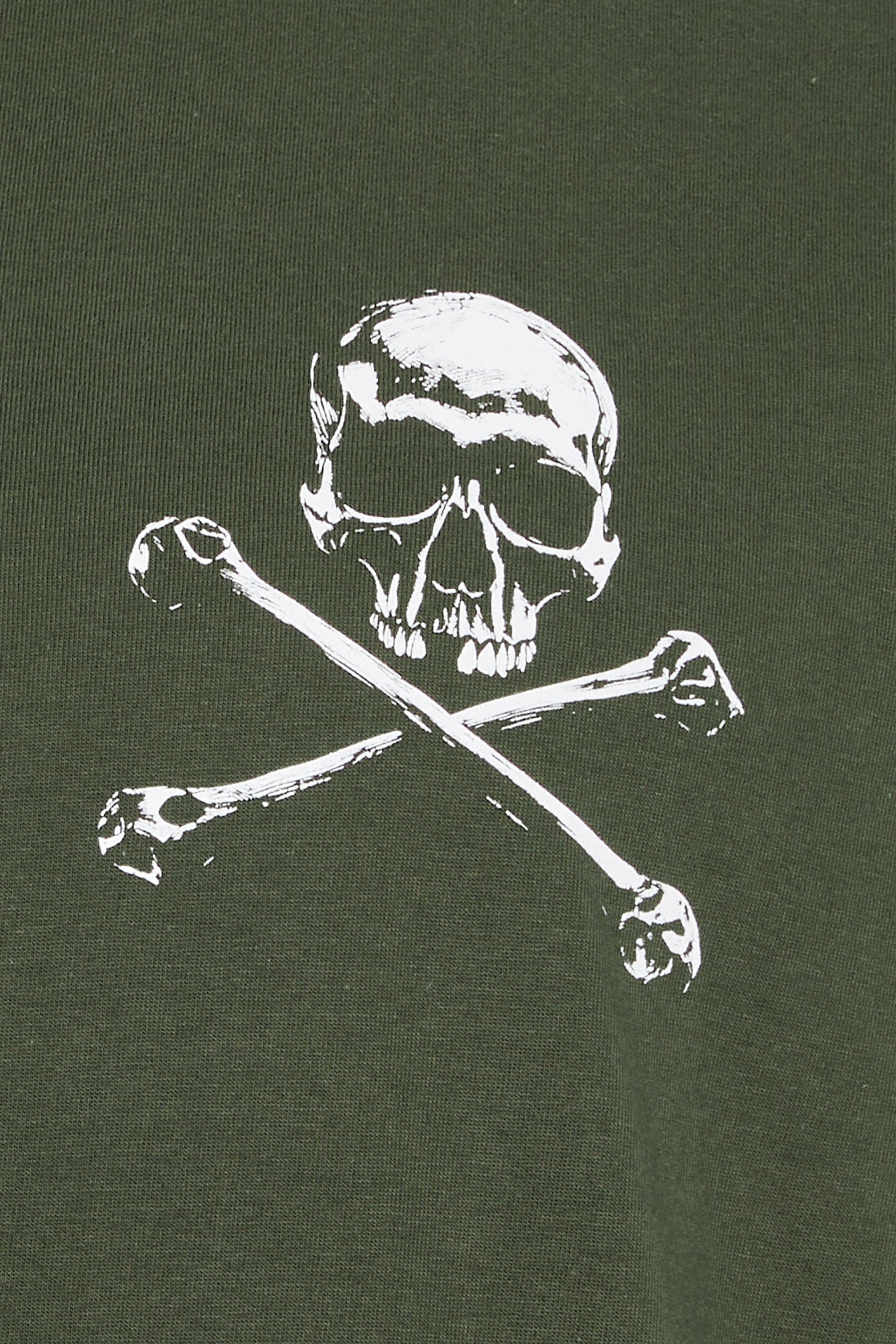  BadRhino Big & Tall Khaki Green Skull & Crossbones Graphic T-Shirt | BadRhino 3