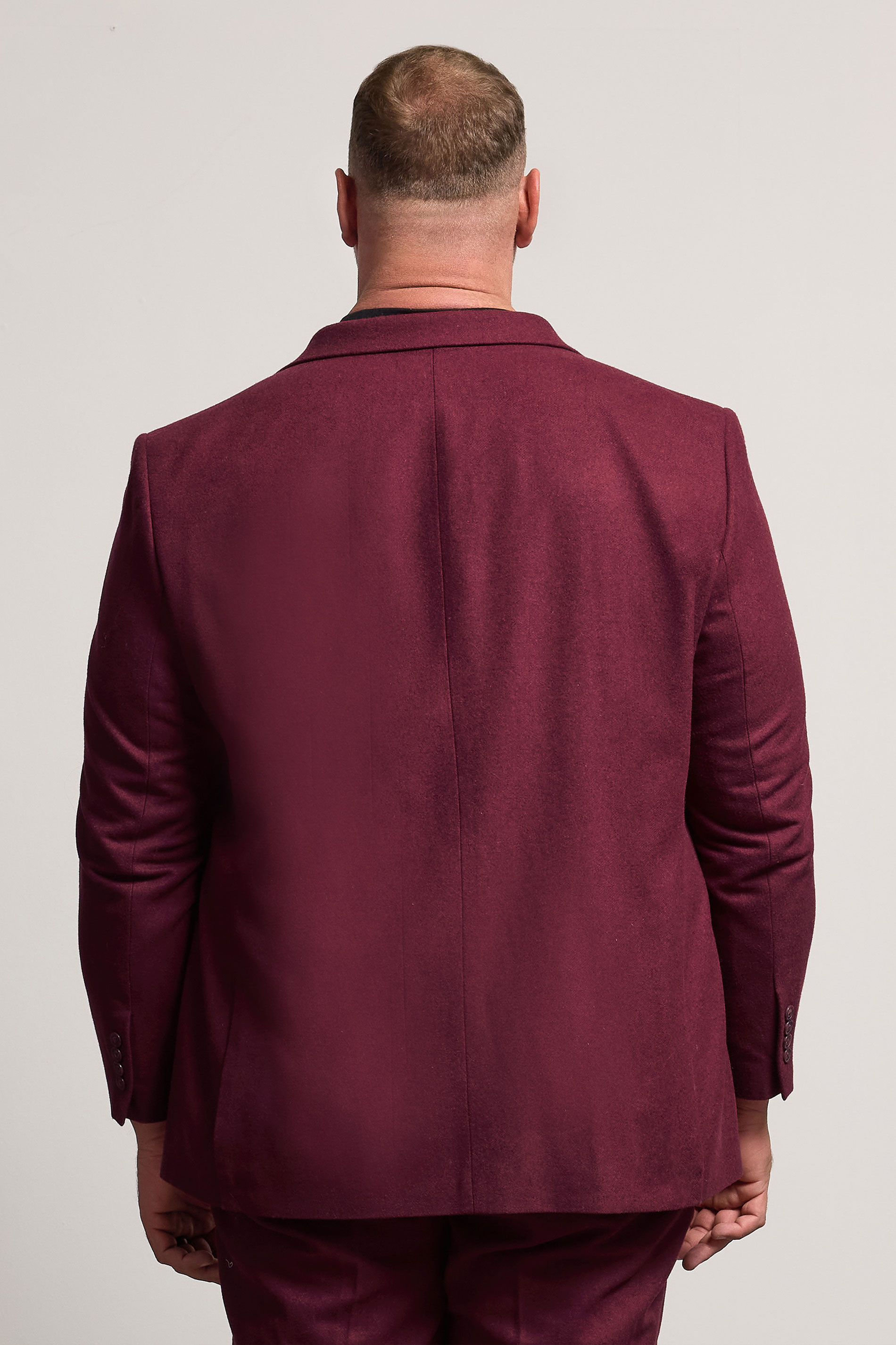 BadRhino Tailoring Big & Tall Burgundy Red Tweed Suit Jacket  3