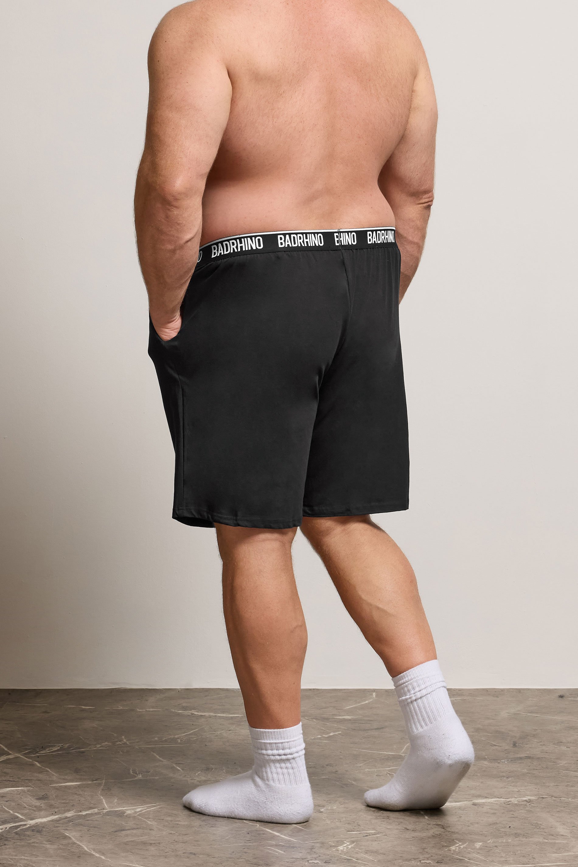 BadRhino Big & Tall Black Lounge Shorts | BadRhino 3