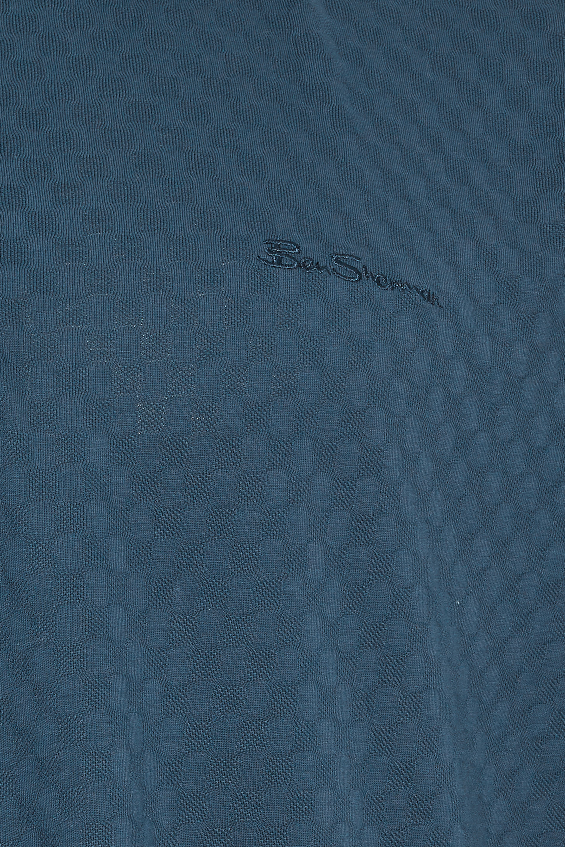 Ben Sherman Big & Tall Blue Chequerboard Textured Polo shirt | BadRhino 2