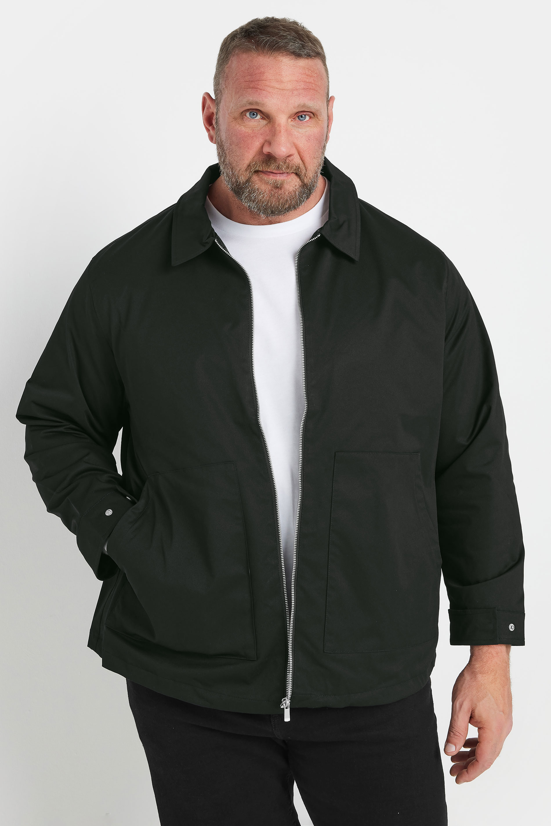 JACK & JONES Big & Tall Black Worker Jacket | BadRhino 1