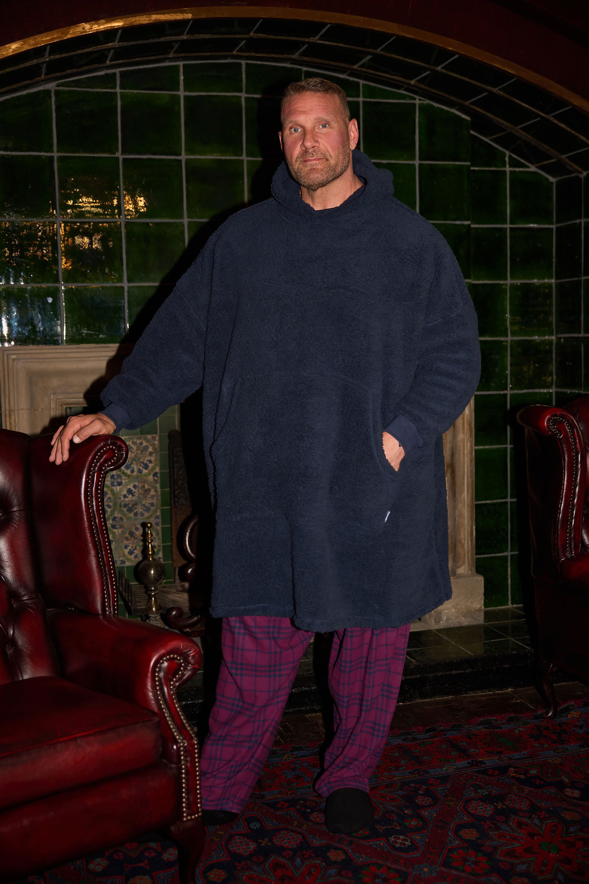 BadRhino Big & Tall Navy Blue Super Soft Blanket Hoodie | BadRhino 1