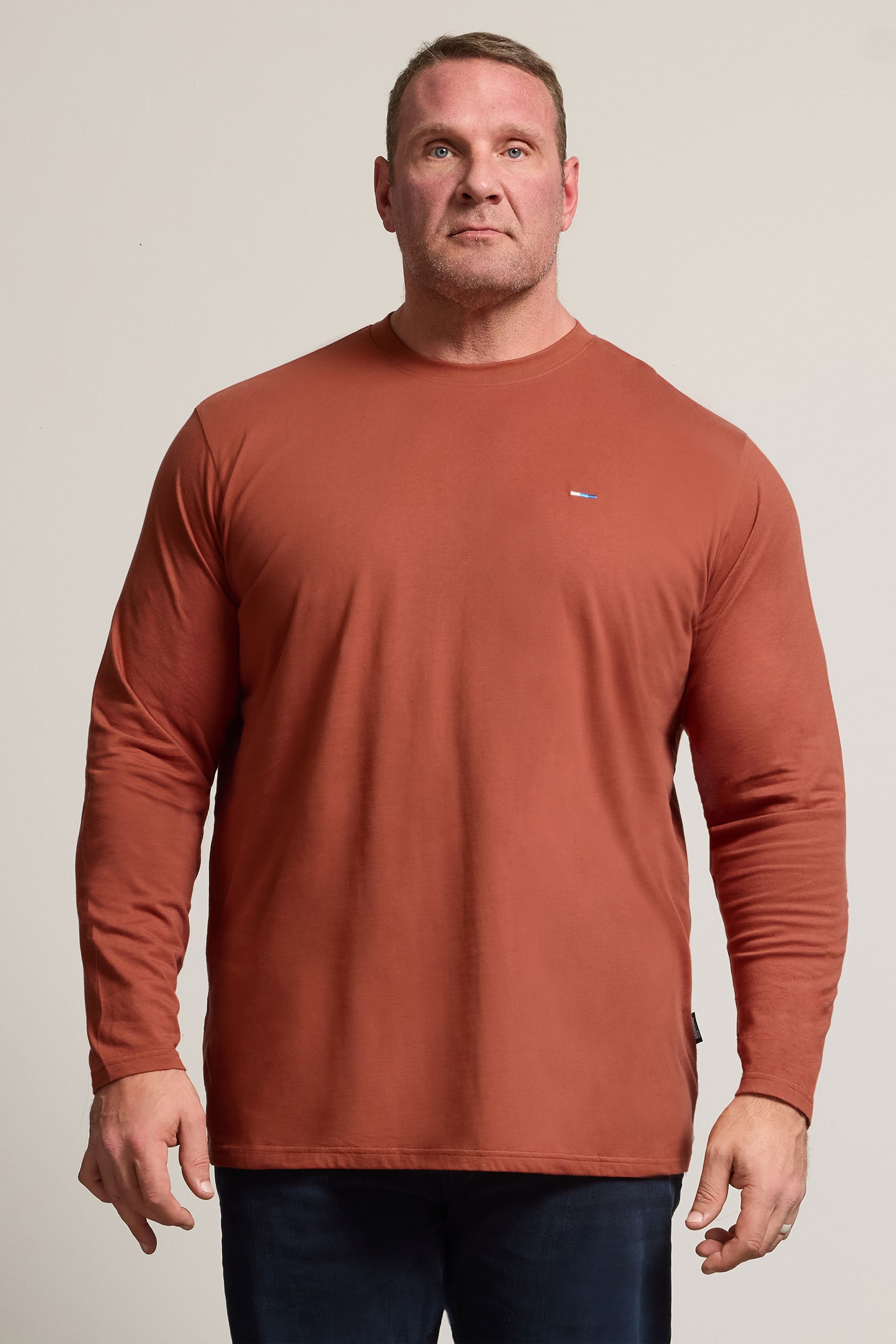 BadRhino Big & Tall Clay Orange Core Long Sleeve T-Shirt | BadRhino 1