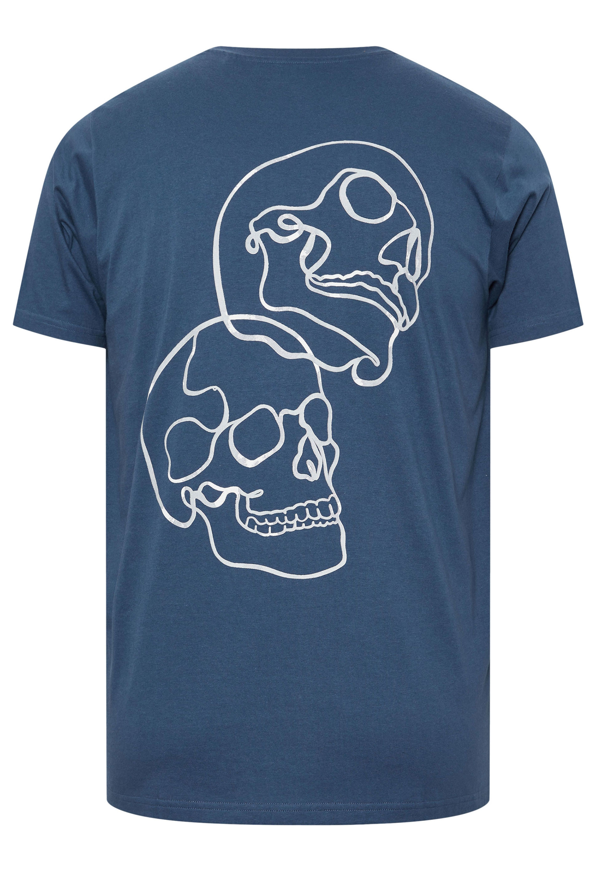 BadRhino Big & Tall Blue Skull Print Graphic T-Shirt | BadRhino 8