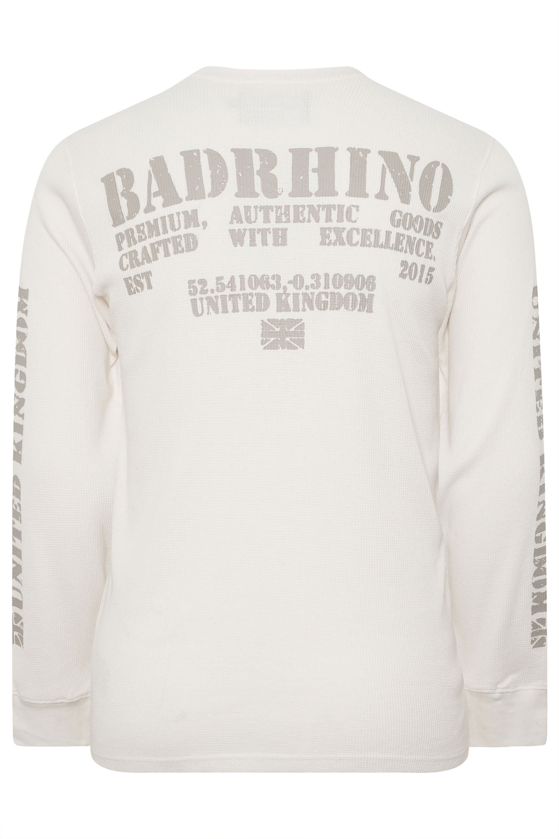 BadRhino Big & Tall Off-White Military Waffle Texture Long sleeve T-Shirt | BadRhino 9