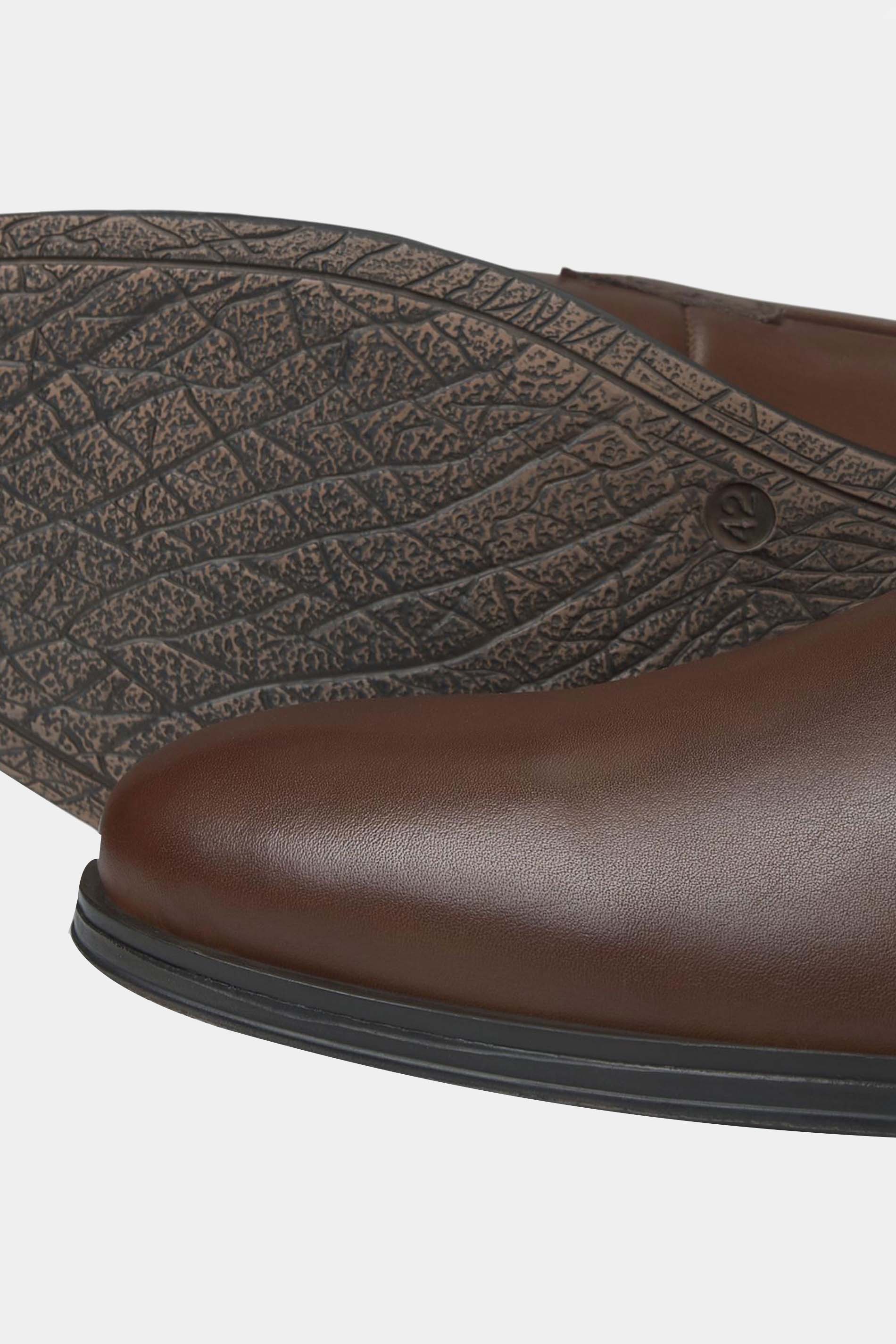 JACK & JONES Big & Tall Brown Leather Lace Smart Shoes | BadRhino 5