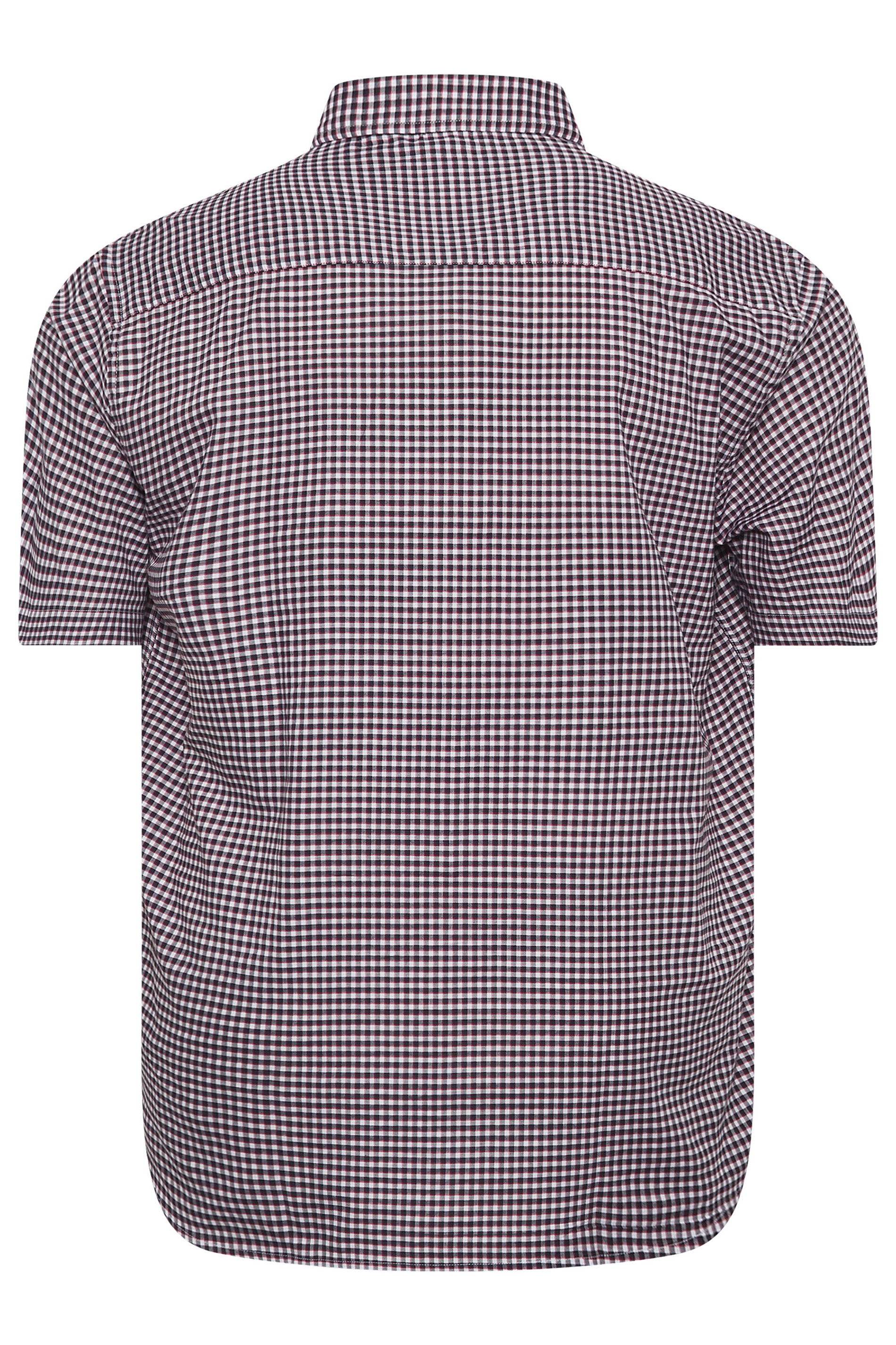 KAM Big & Tall Navy Short Sleeve Gingham Print Shirt | BadRhino 3
