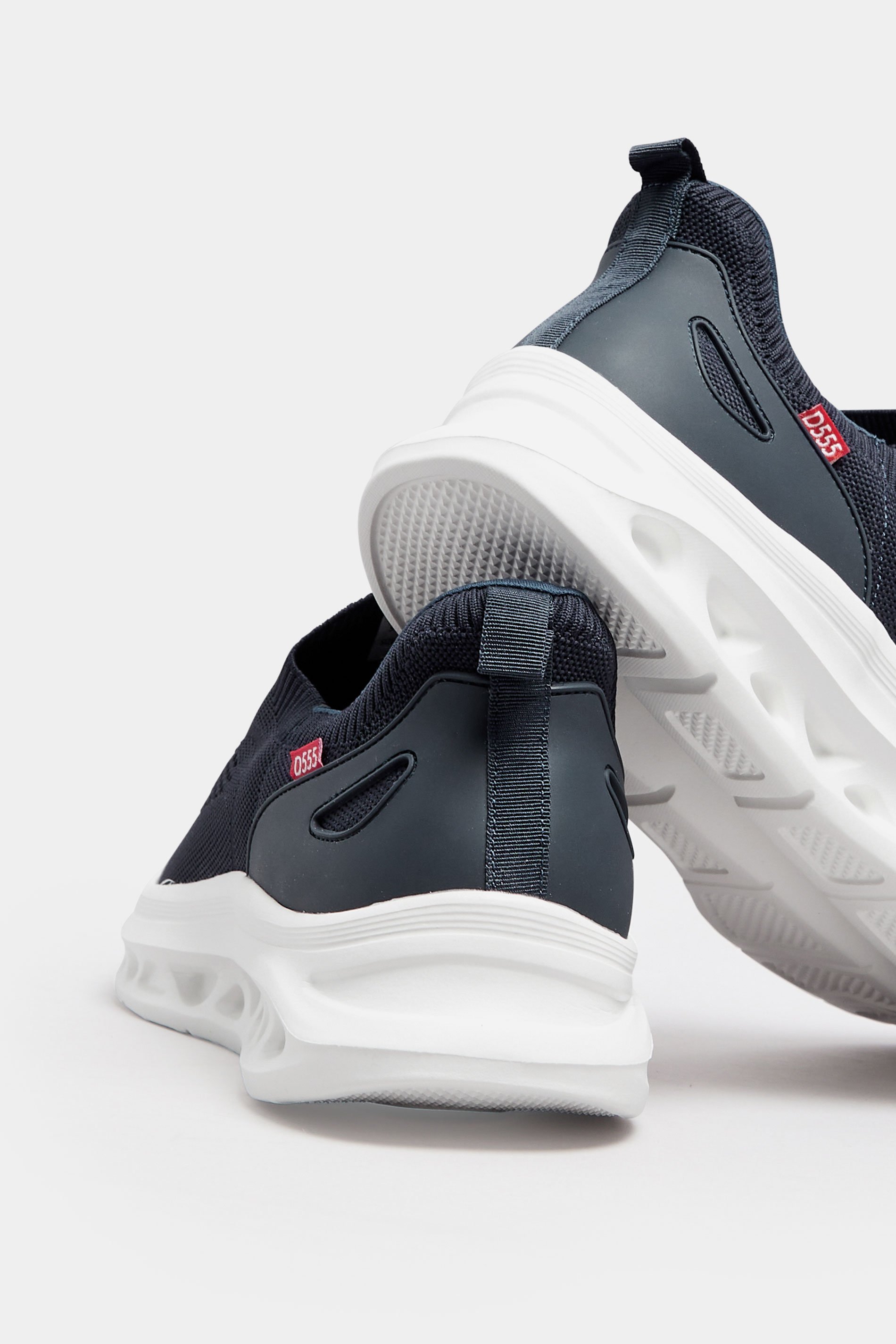 D555 Navy Hands Free Shoes With Knitted Top & Laces | BadRhino 4