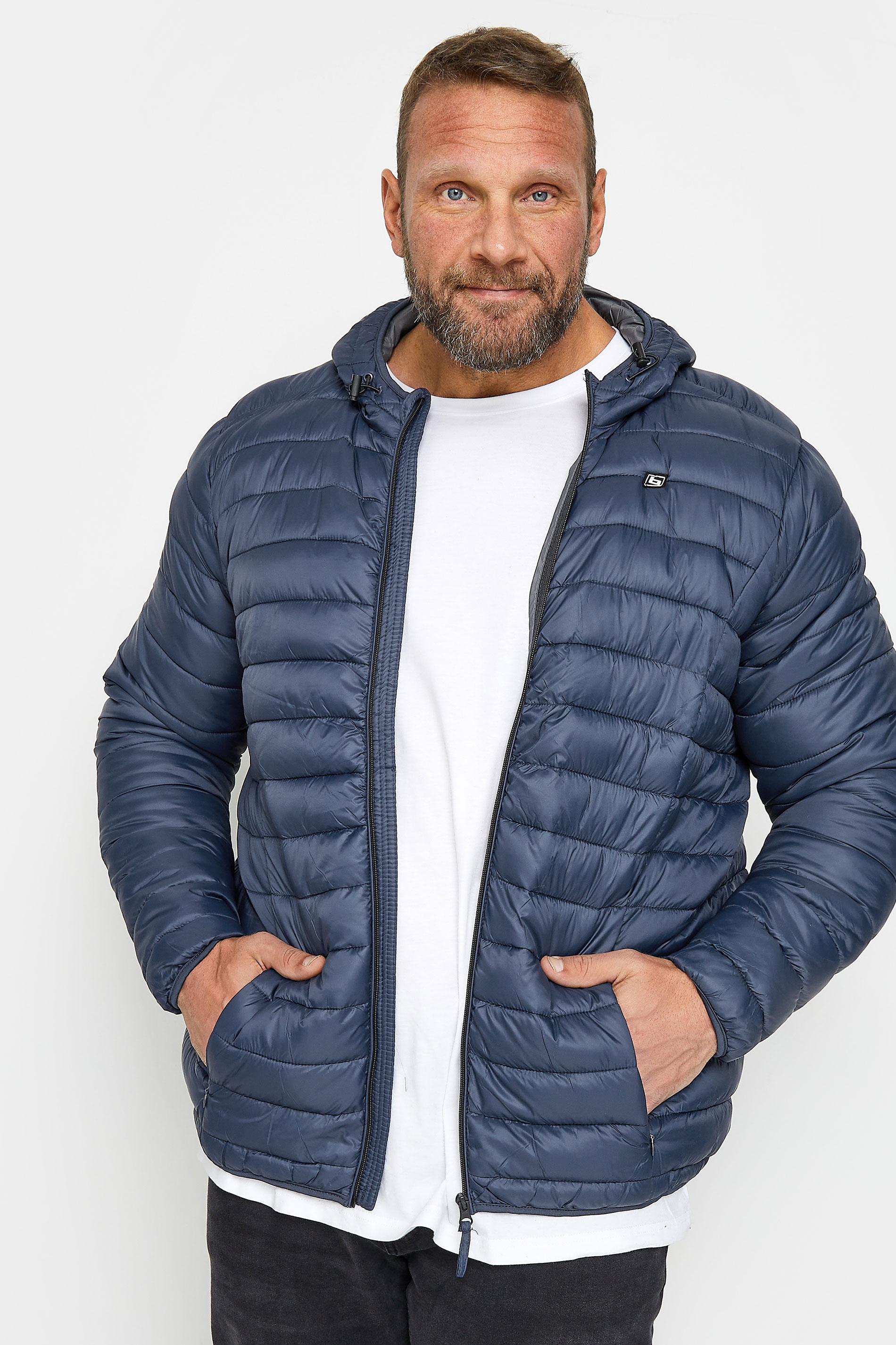 Blue outlet hooded jacket