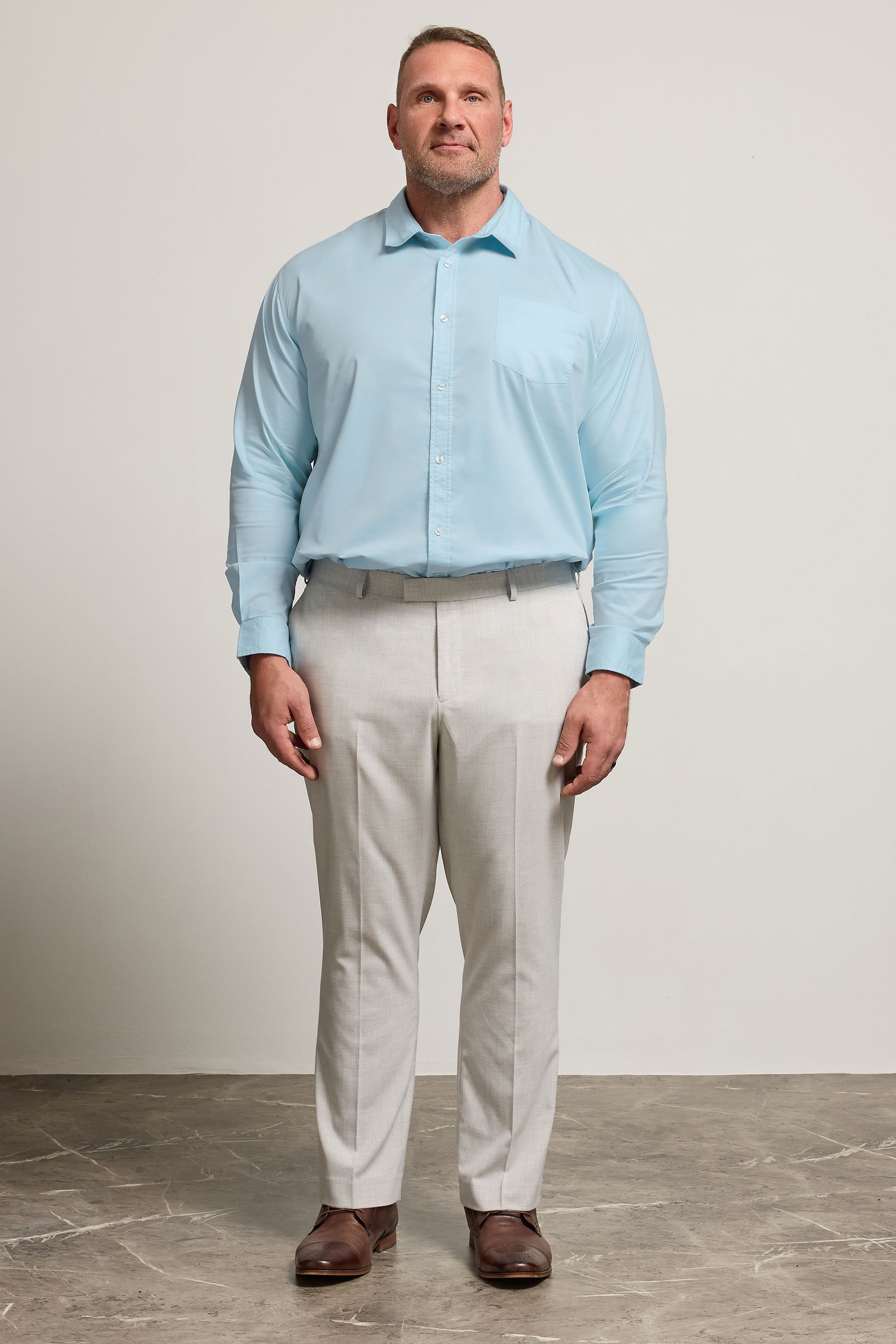 BadRhino Big & Tall Light Blue Stretch Long Sleeve Shirt | BadRhino 2