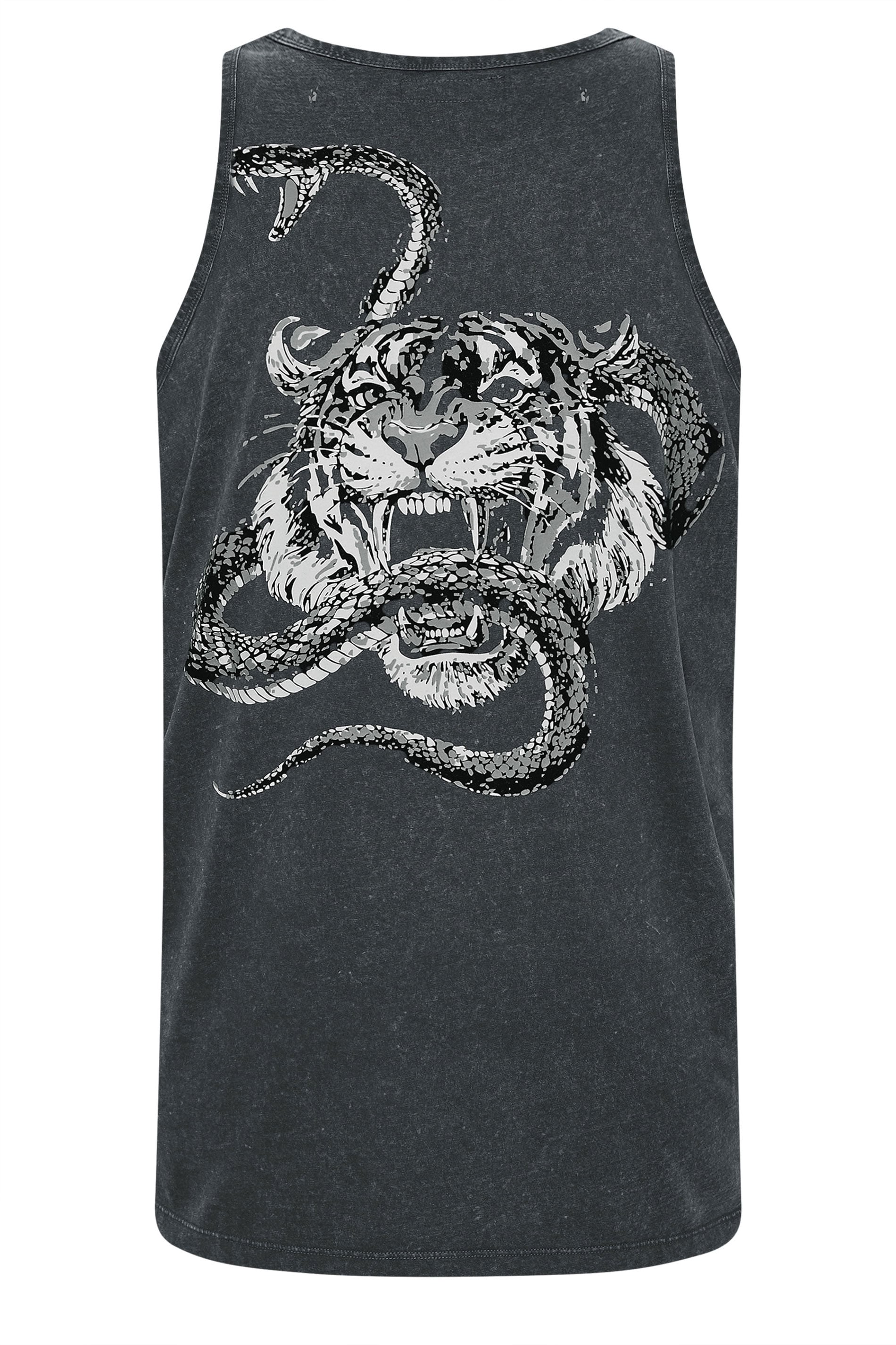 BadRhino Big & Tall Black Acid Wash Graphic Vest | BadRhino 7
