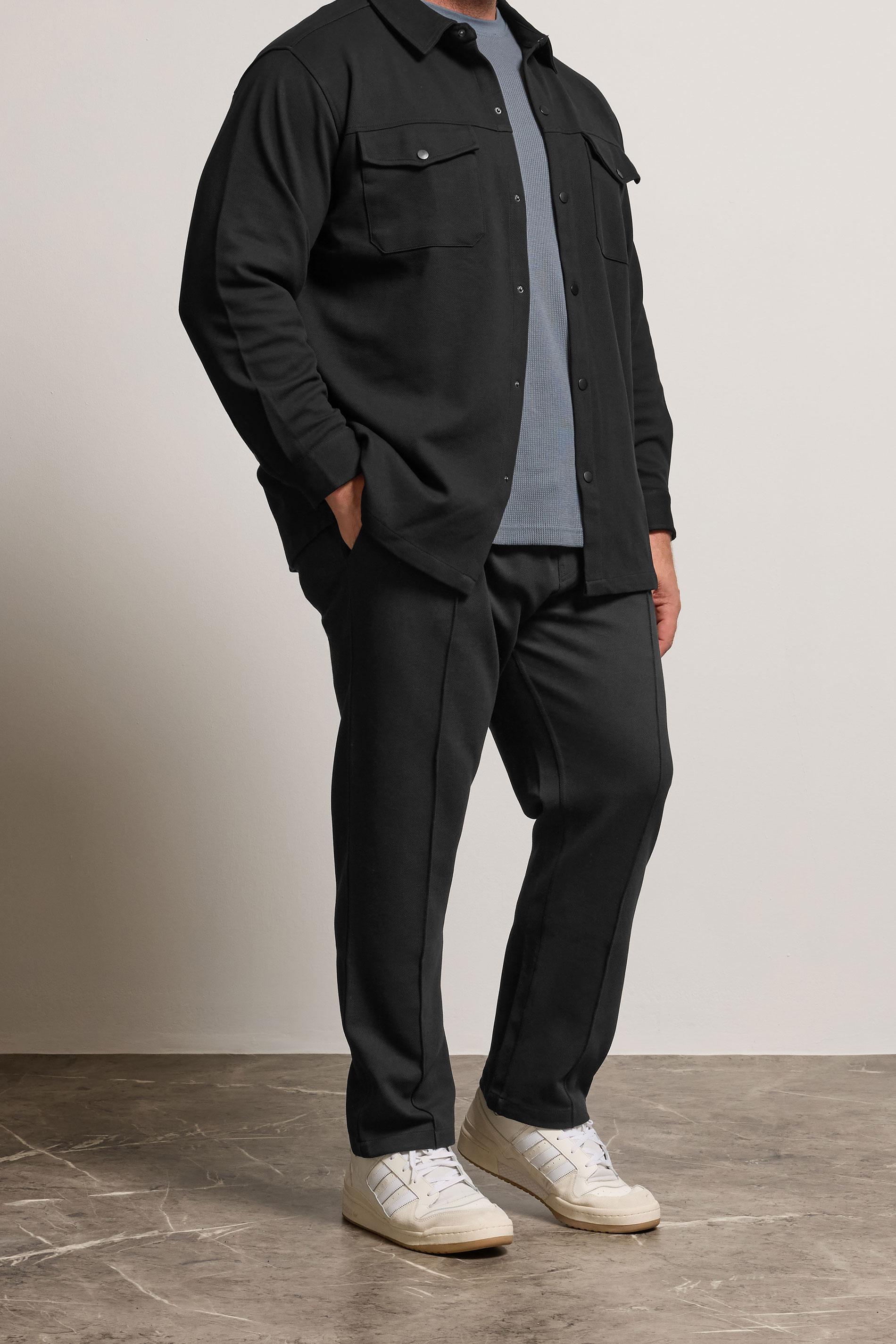 BadRhino Big & Tall Black Textured Jersey Joggers | BadRhino 2