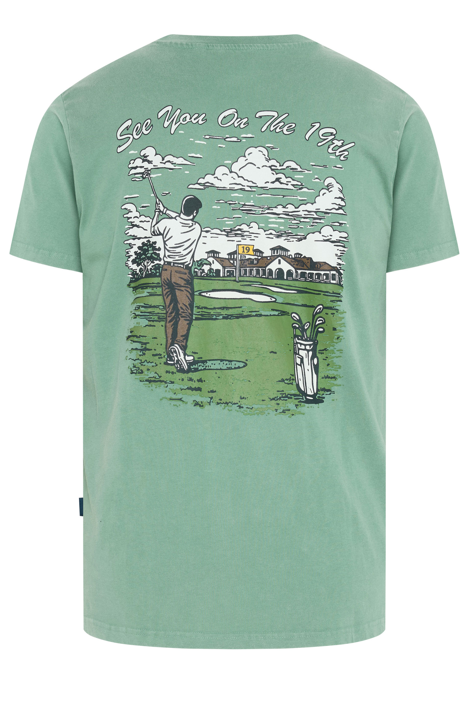 BadRhino Big & Tall Green Extra Long Pigment Dye Golf Graphic T-Shirt | BadRhino 7