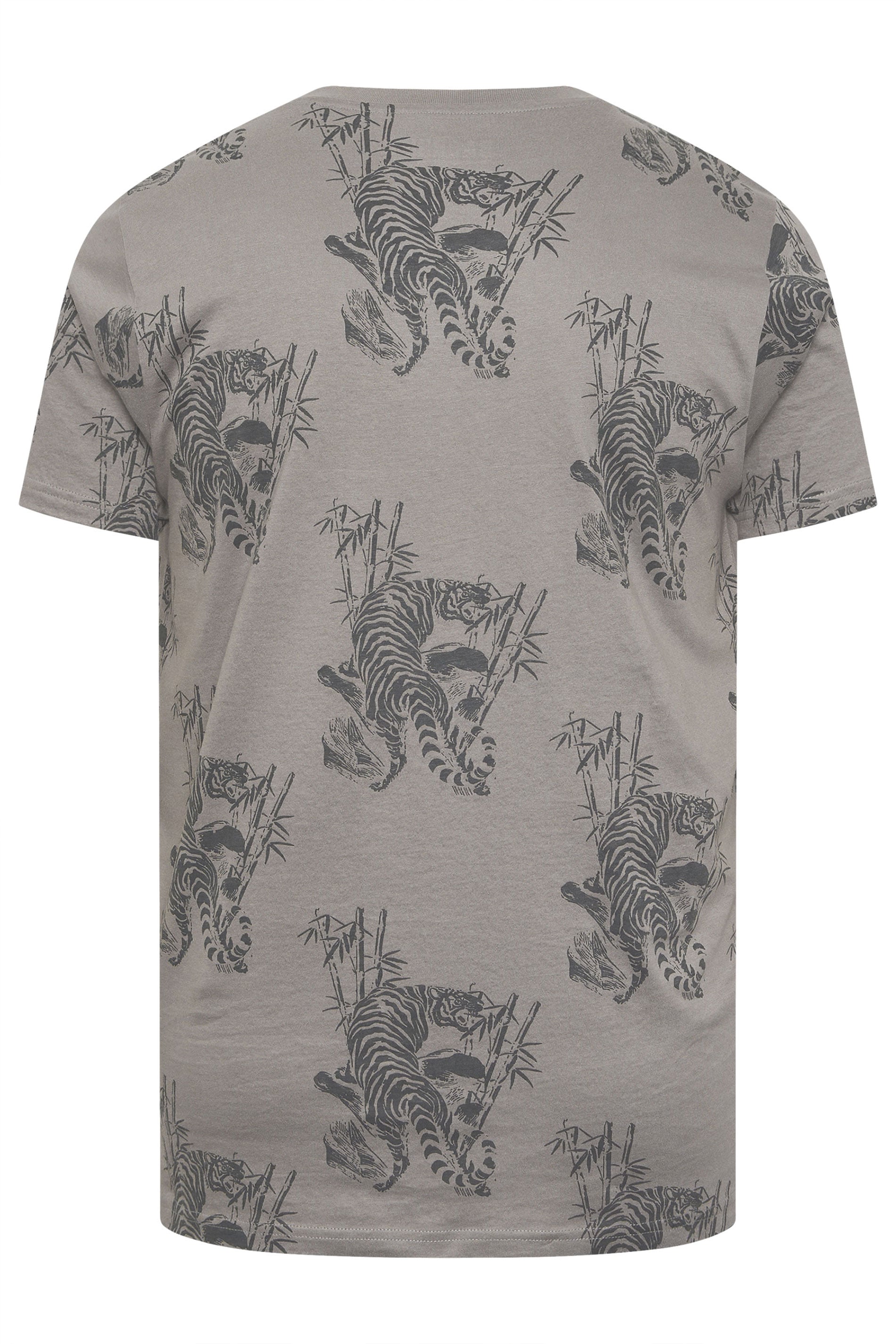 BadRhino Big & Tall Grey Tiger Graphic T-Shirt | BadRhino 6