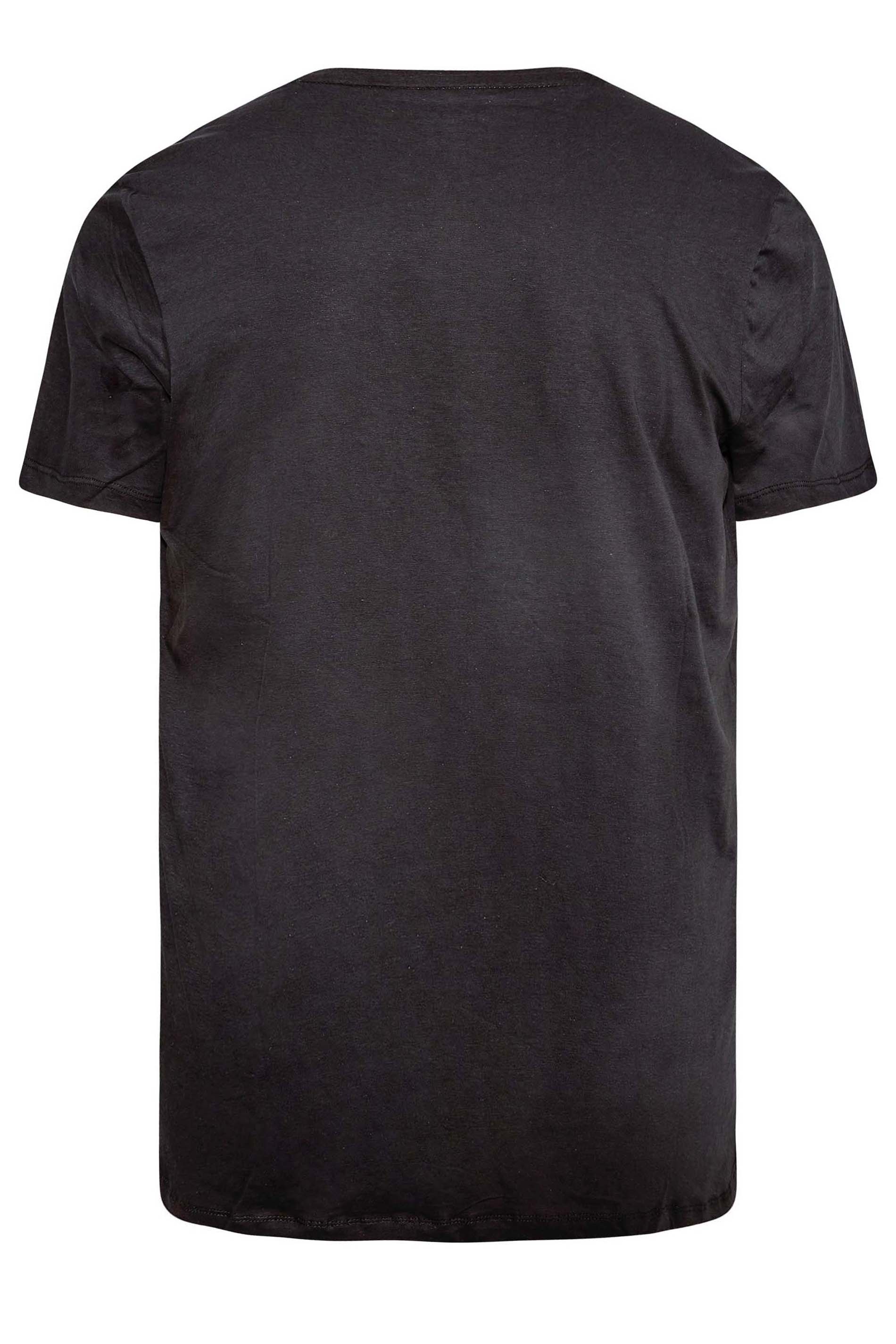 BLEND Big & Tall Black 'Crafted' Print T-Shirt | BadRhino 3