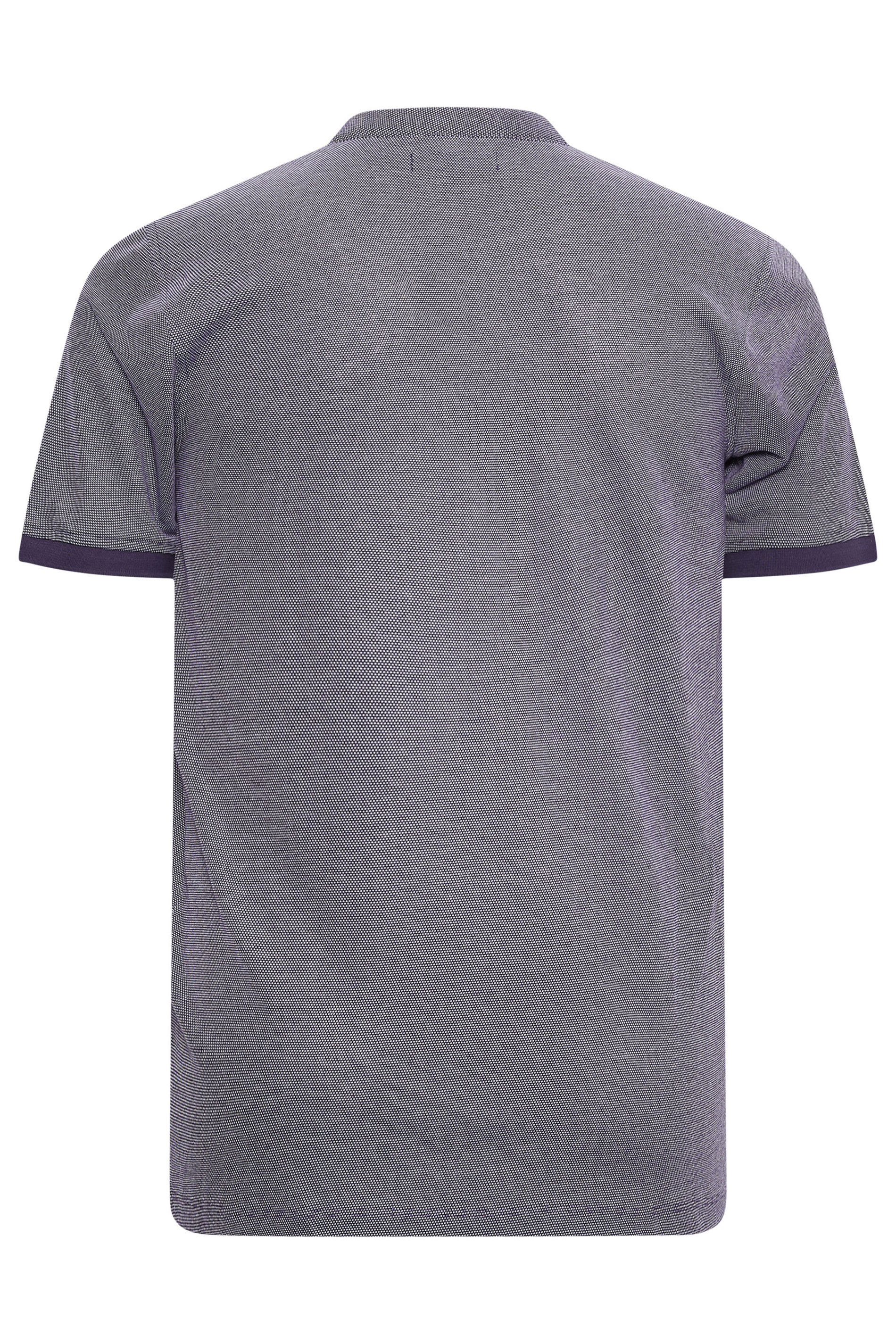 BadRhino Big & Tall Indigo Blue Grandad Polo Shirt | BadRhino 4