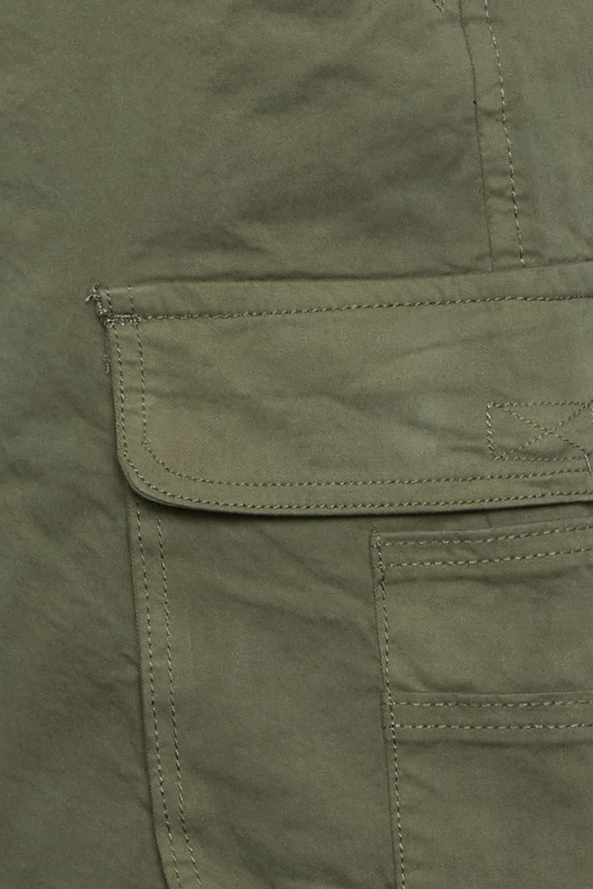 KAM Big & Tall Khaki Green Elastic Waist Cargo Shorts | BadRhino 5