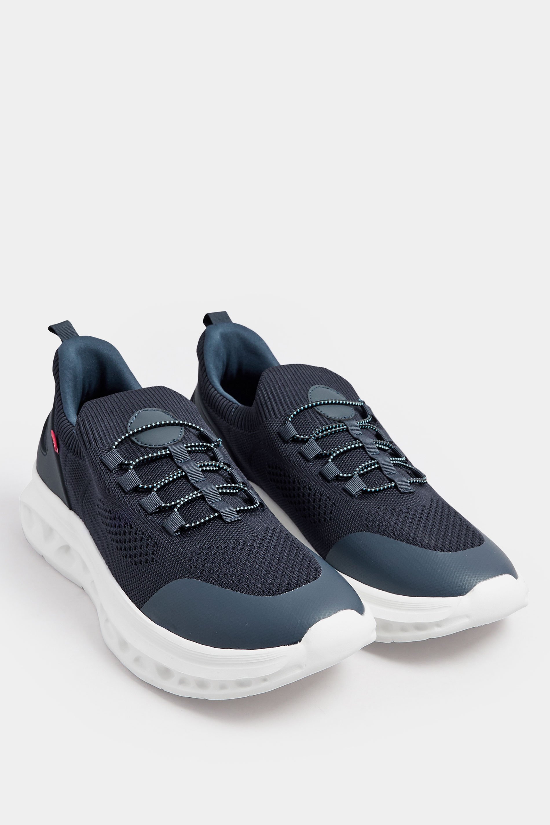 D555 Navy Hands Free Shoes With Knitted Top & Laces | BadRhino 2