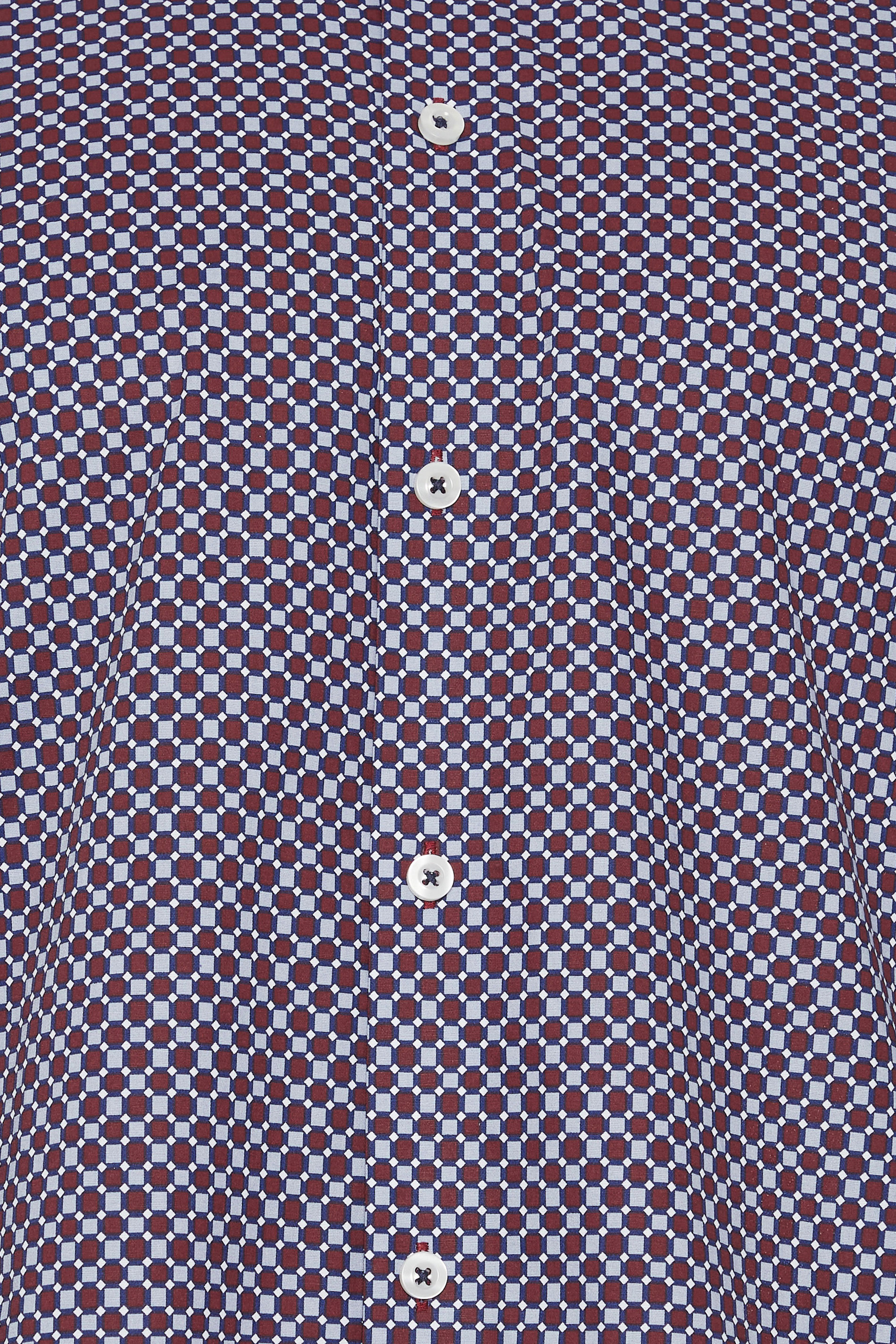 BadRhino Tailoring Big & Tall Navy Blue & Red Geometric Print Formal Shirt | BadRhino 3