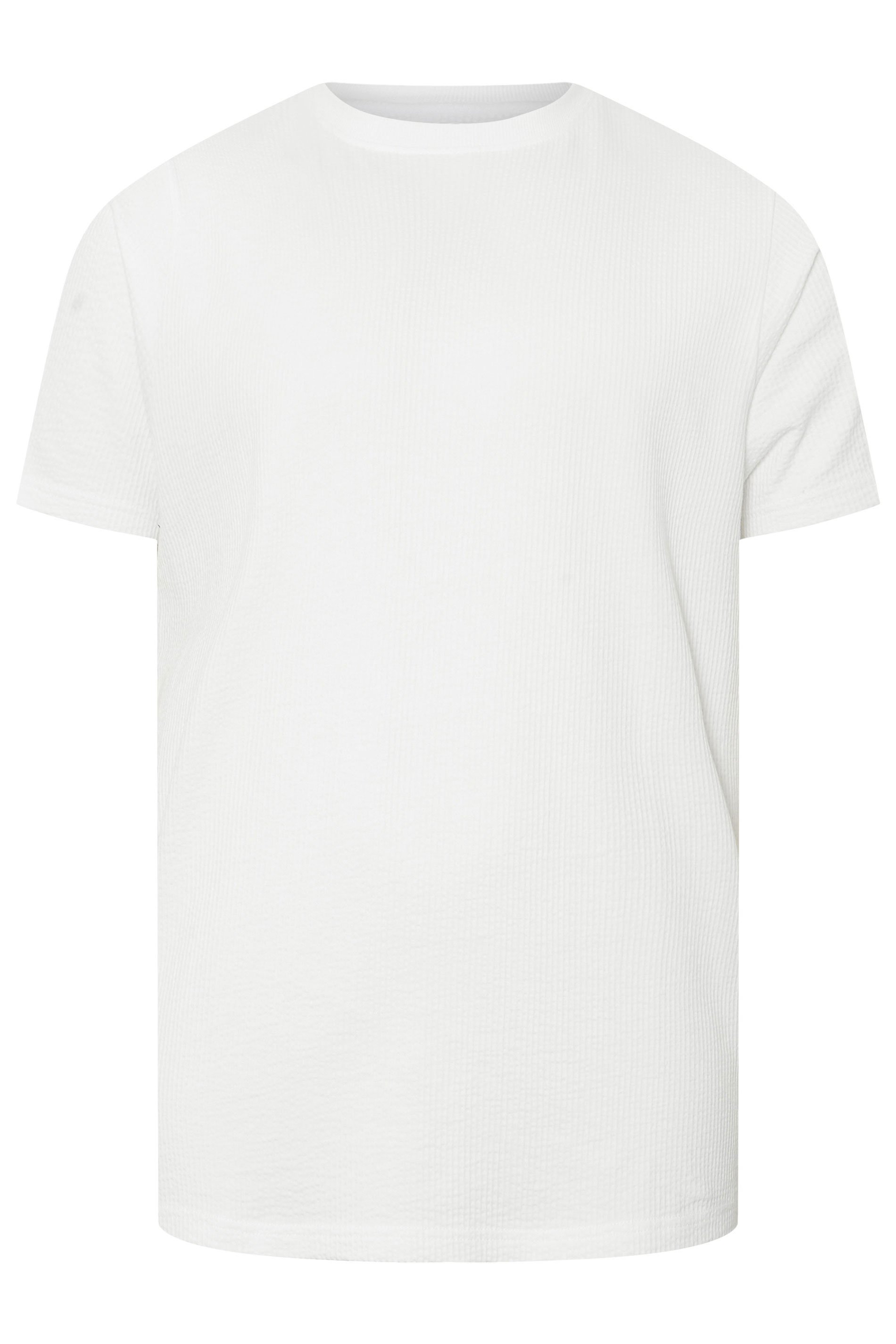 BadRhino Big & Tall White Seersucker Textured T-Shirt | BadRhino 7