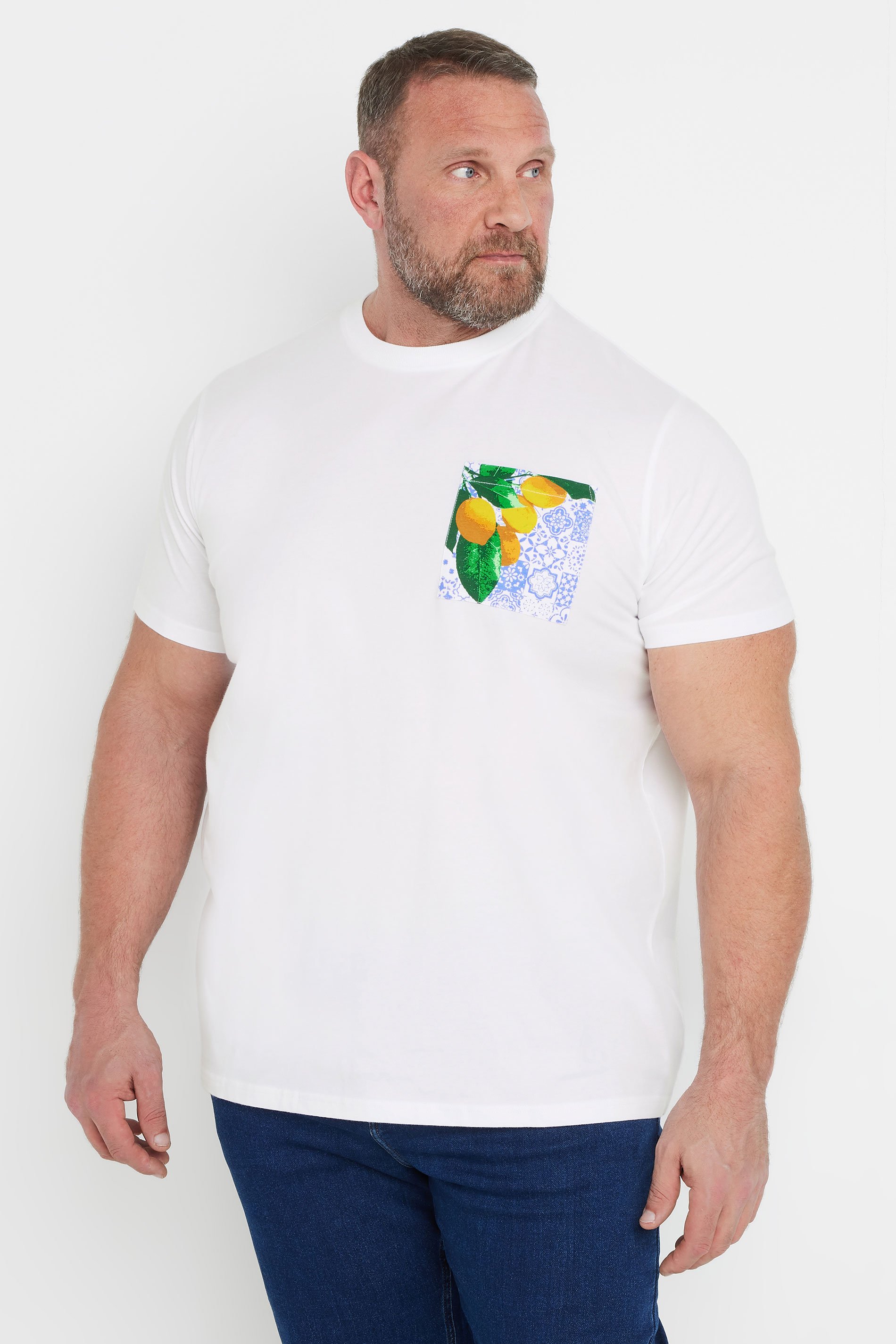 BadRhino Big & Tall White Lemon Graphic T-Shirt | BadRhino 3