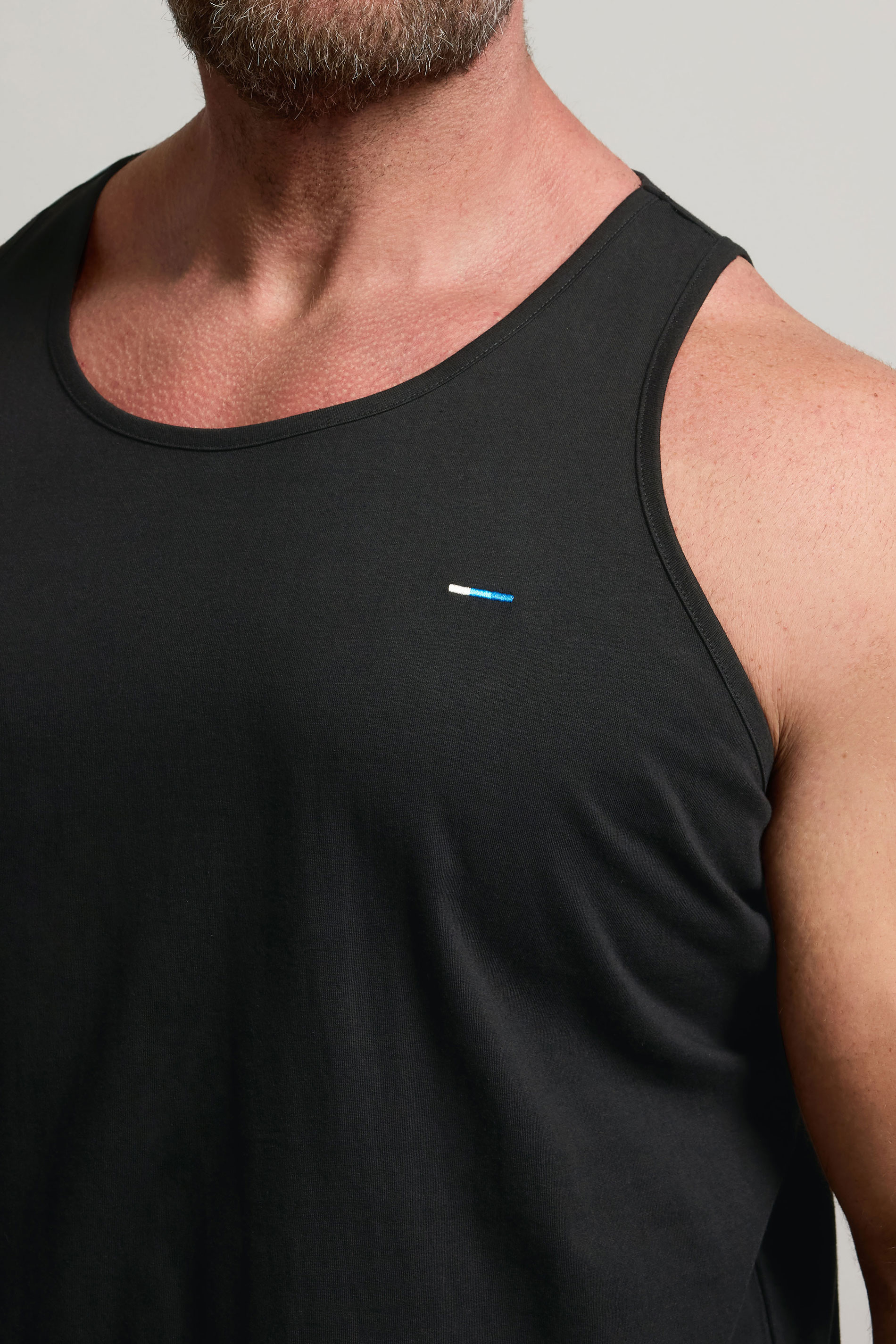 BadRhino Big & Tall Black Extra Long Plain Vest Top | BadRhino 4