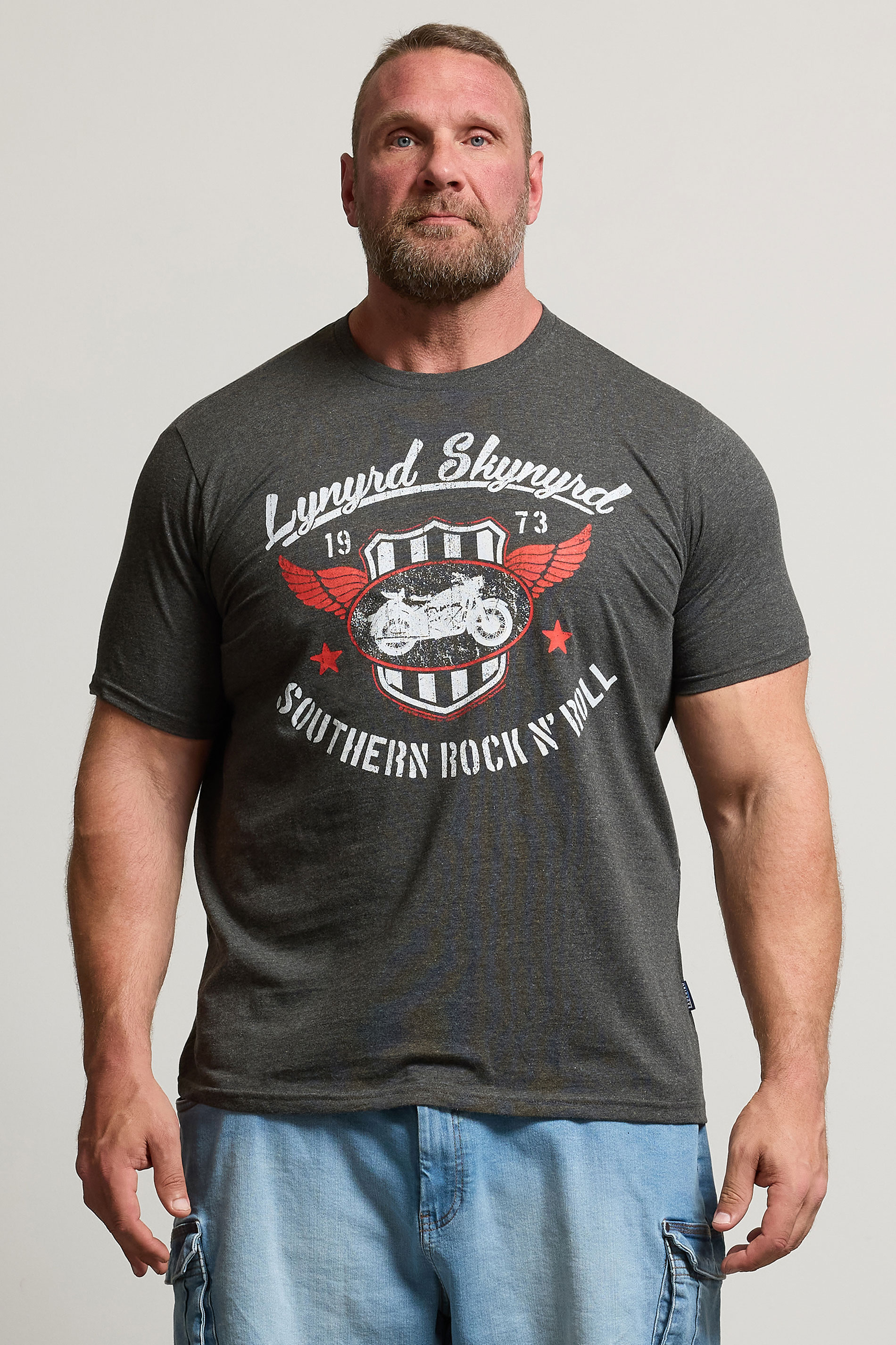 BadRhino Big & Tall Charcoal Grey 'Lynyrd Skynyrd' Graphic T-Shirt | BadRhino 1