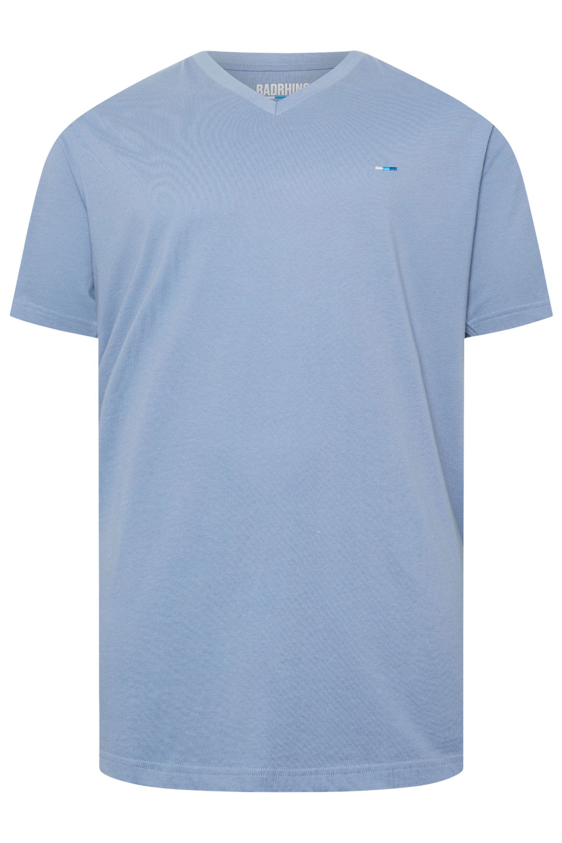 BadRhino Big & Tall Navy Blue 5 Pack Extra Long V-Neck T-Shirts | BadRhino 2