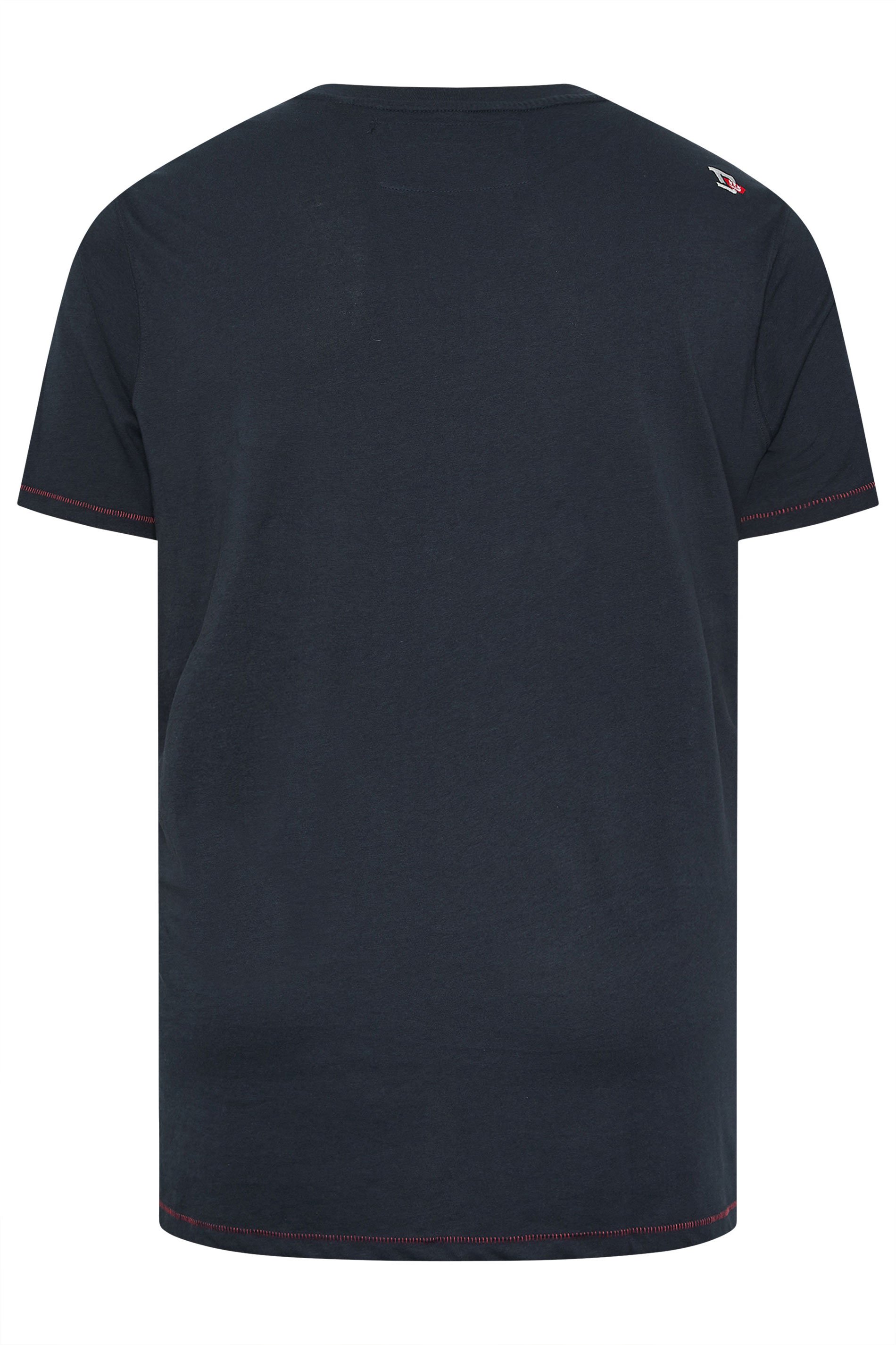 D555  Big & Tall Navy 'Detroit' Motorbike T-Shirt | BadRhino 4